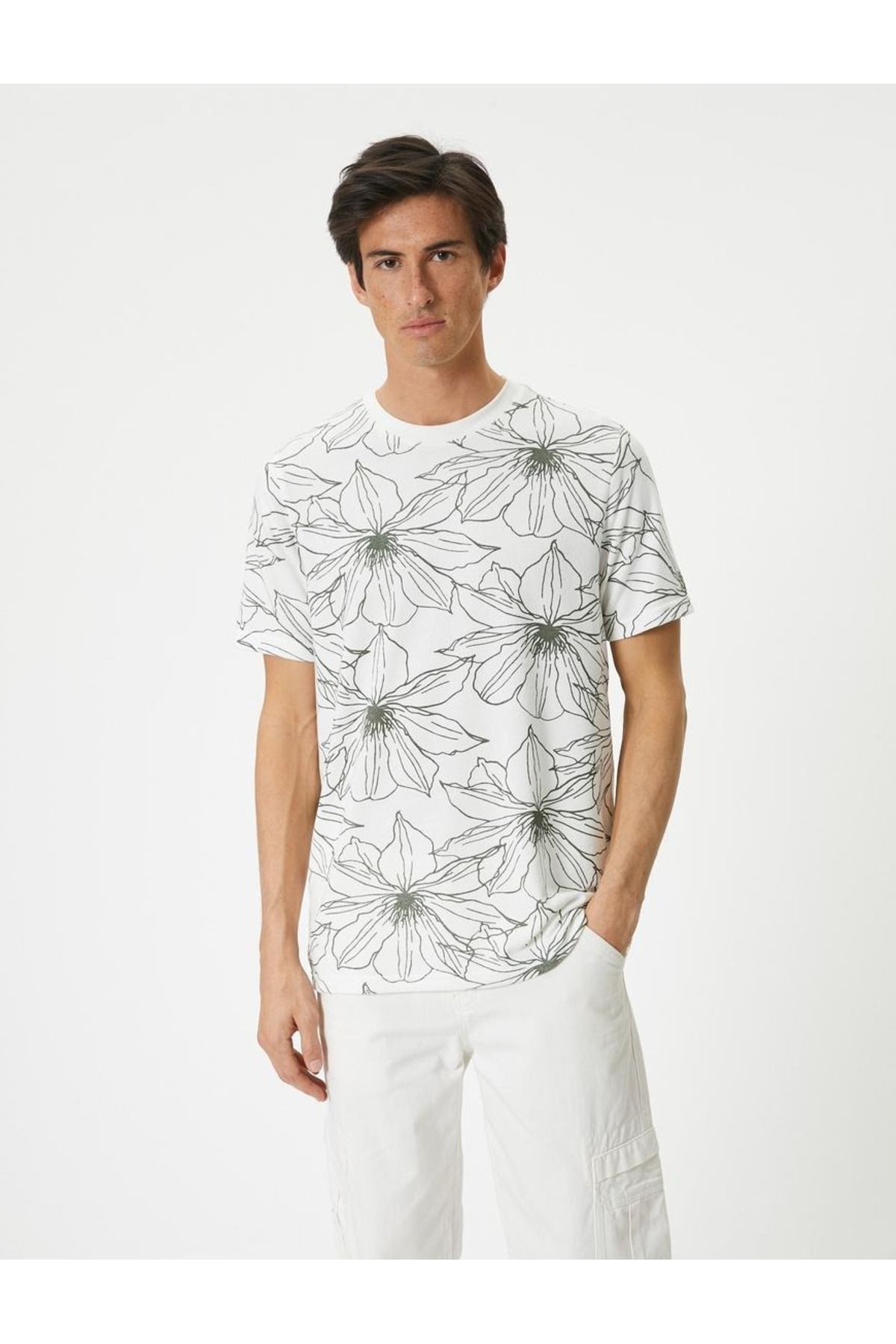 تیشرت مردانه سفید کوتون | SS0000000035818 اورجینال - تصویر 3