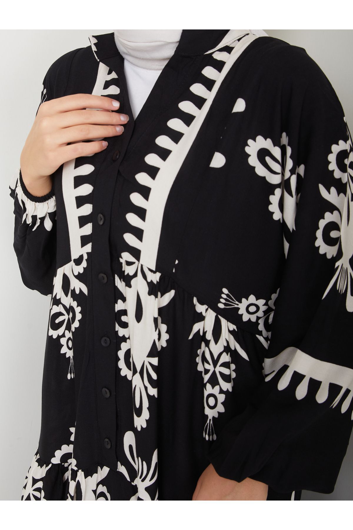 VOLT CLOTHİNG-Ethnic Patterned Women's Dress 8