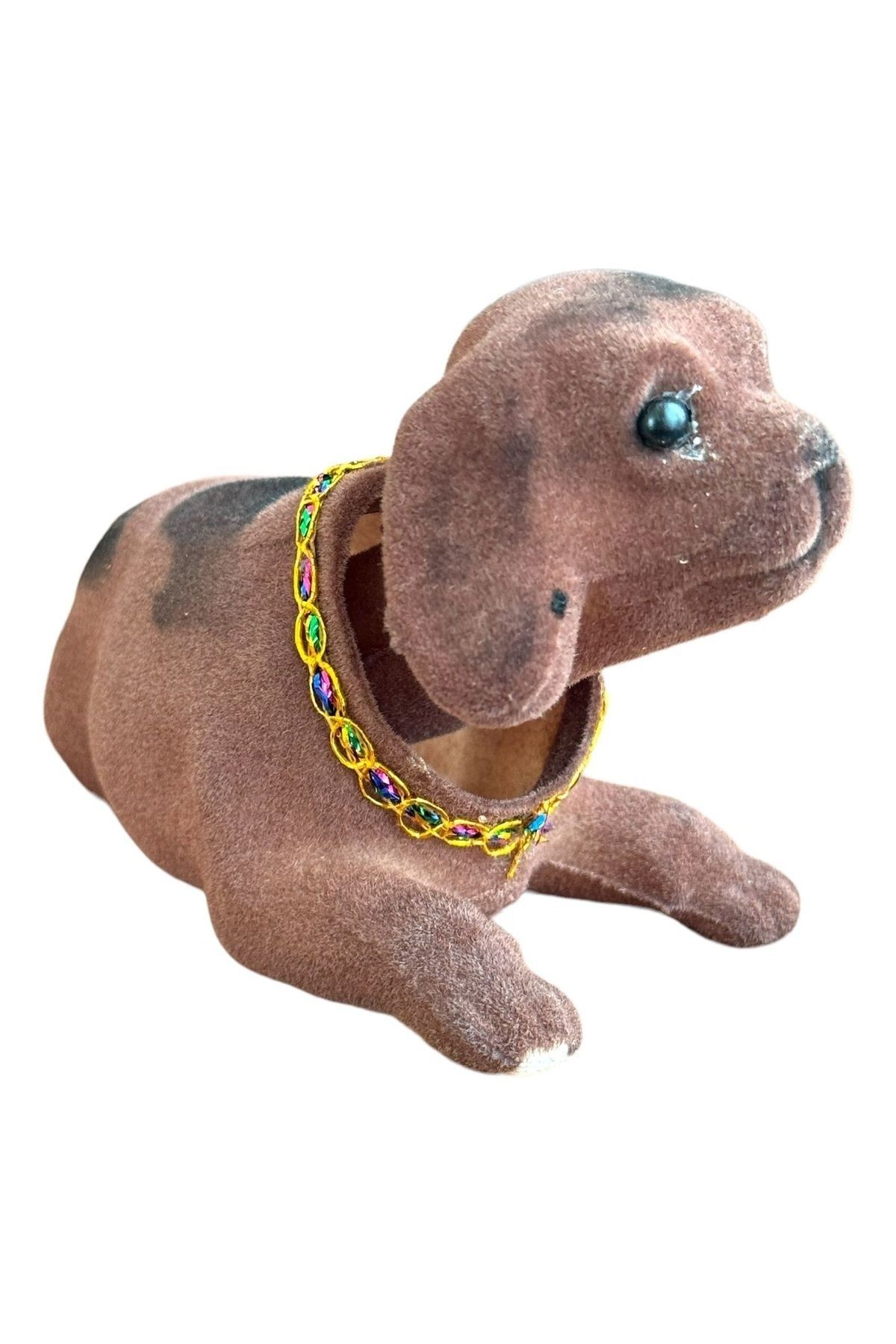 KAFA SALLAYAN KÖPEK ARABA SÜSÜ KOYU KAHVERENGİ RENK 14 CM 3