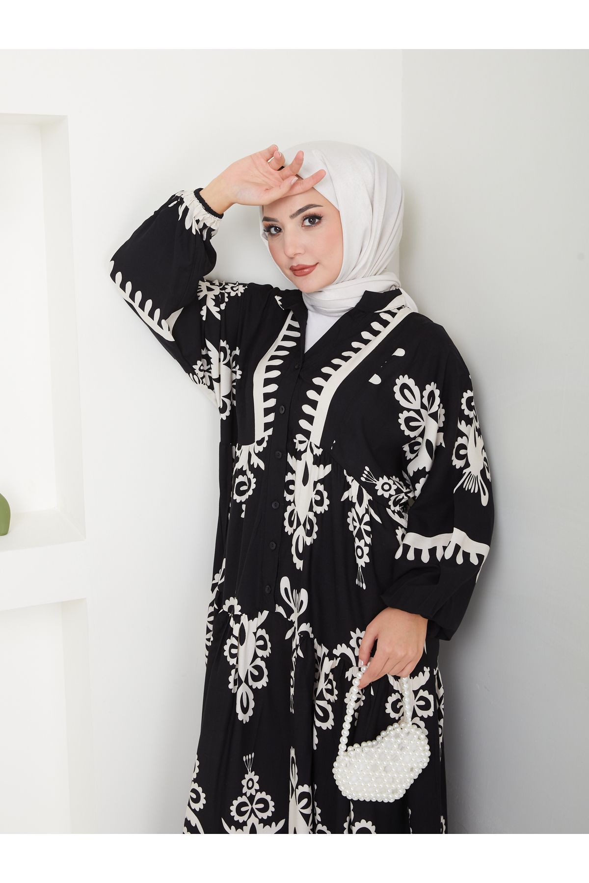 VOLT CLOTHİNG-Ethnic Patterned Women's Dress 7