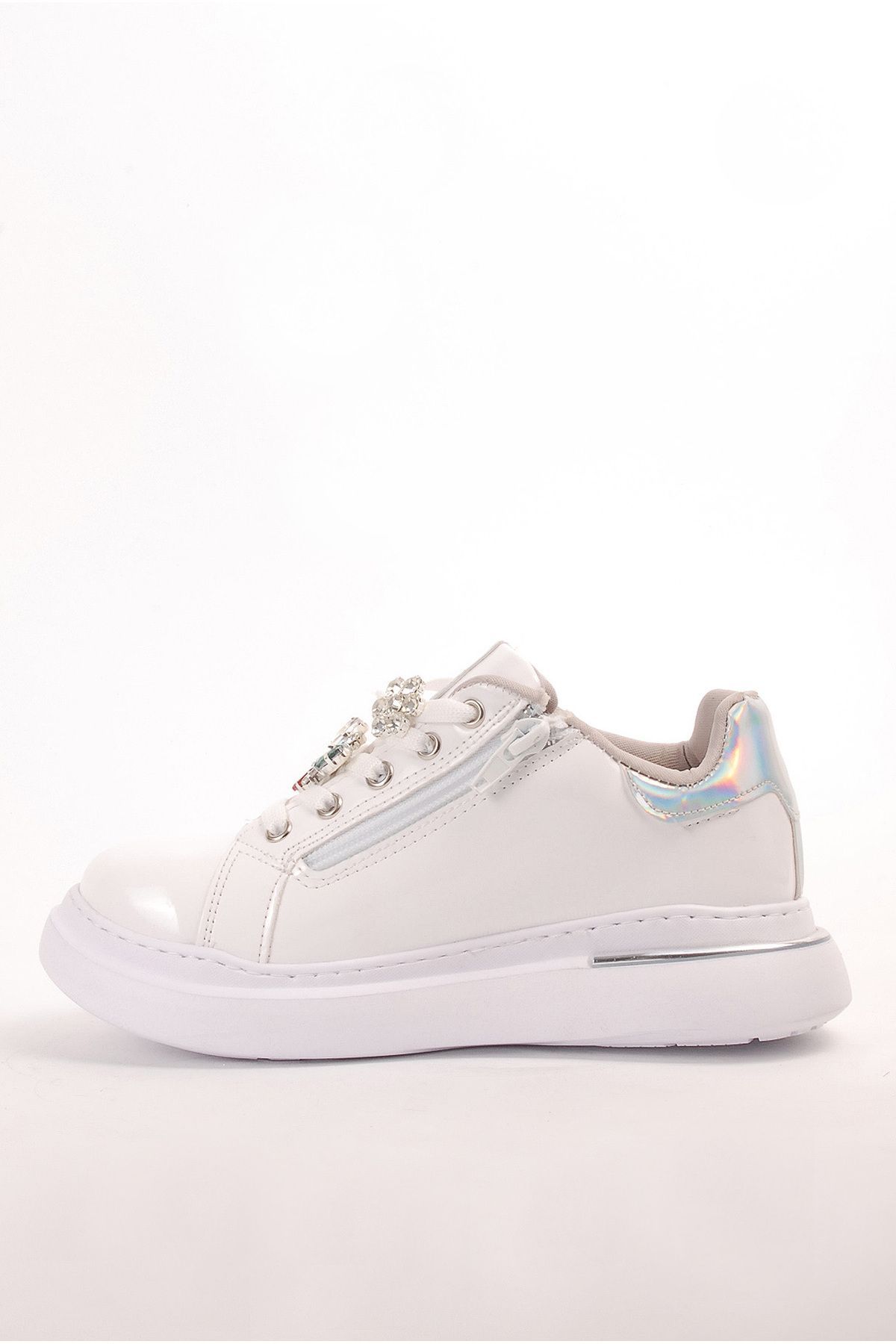 Rıdvan Çelik-Girl's - Casual Sneaker Shoes with Buckle, Laces and Zipper 4