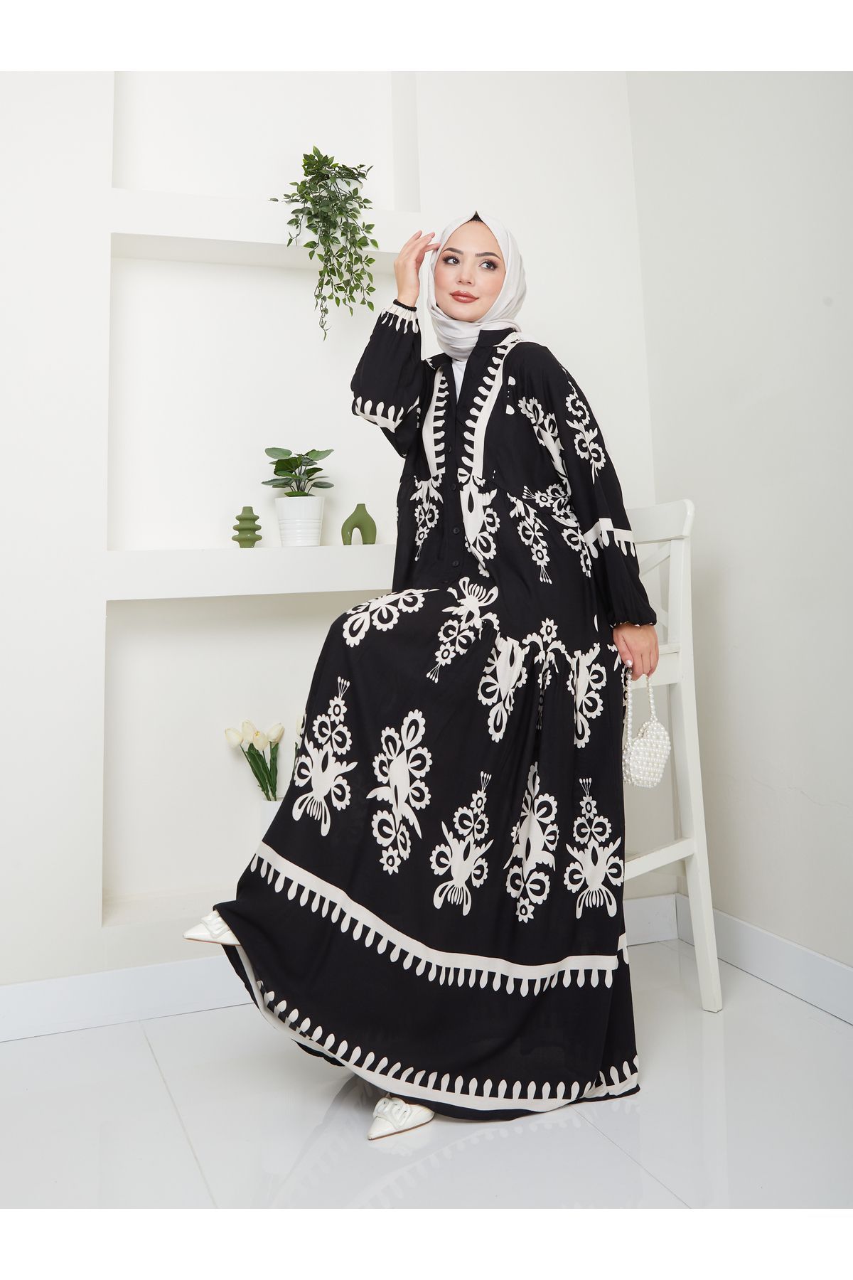 VOLT CLOTHİNG-Ethnic Patterned Women's Dress 2