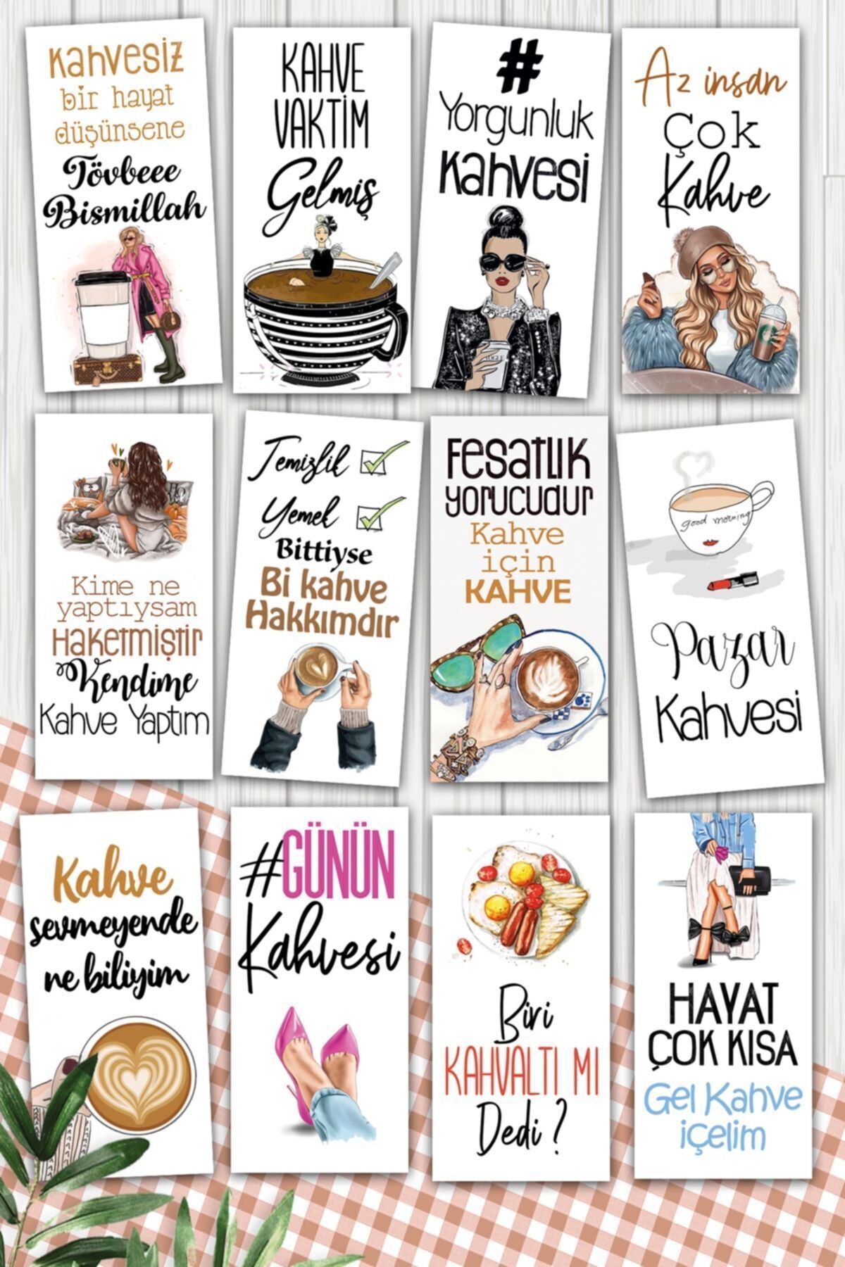 Genel Markalar Kahve Motto 12'li Sunum Kartları - Karışık2