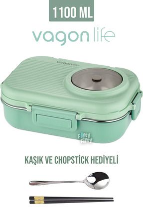Vagonlife 1100 ML Çorba Kaseli-Metal Kaşıklı Paslanmaz Çelik Bento Lunch Box ...