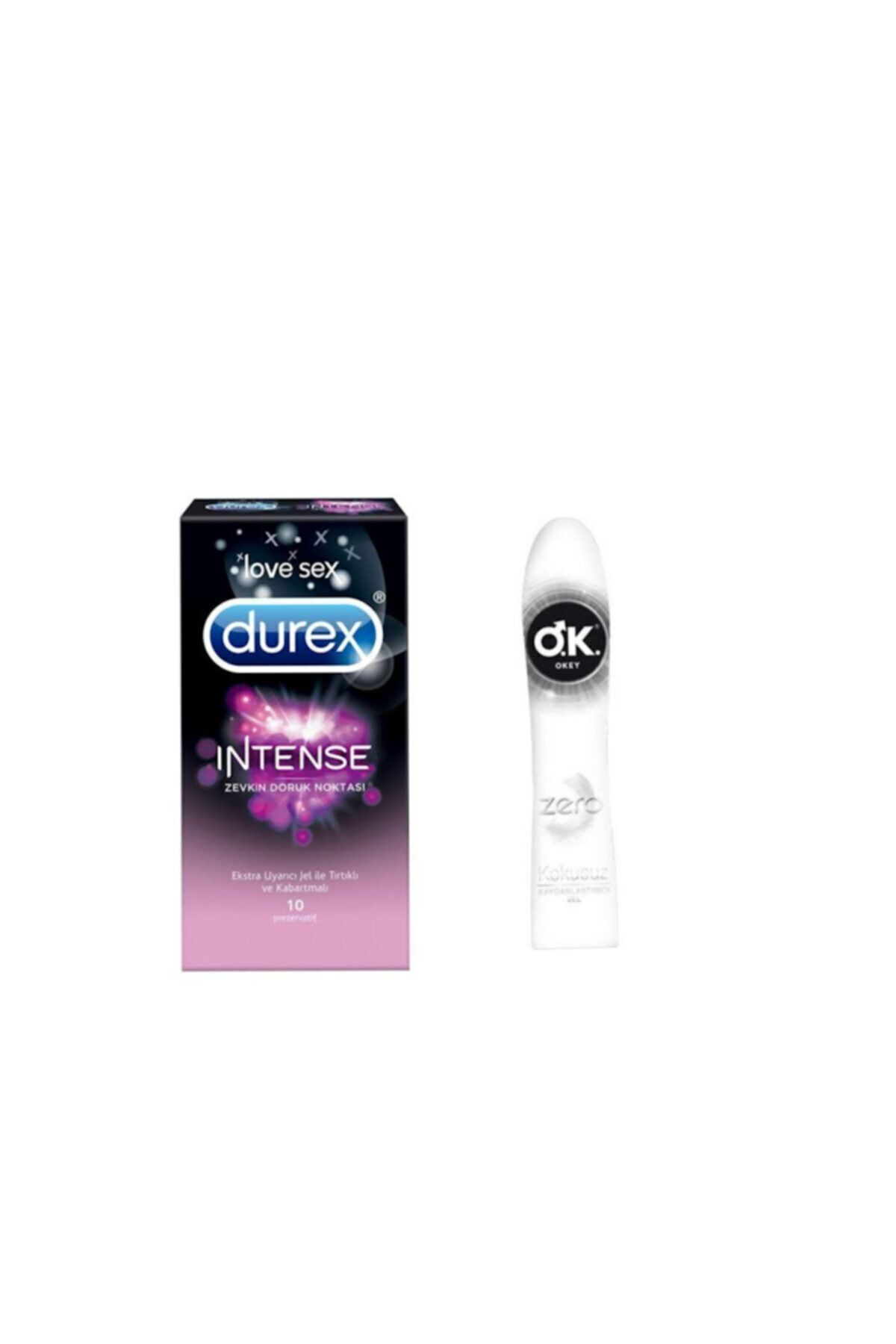 Intense 10'Lu Prezervatif Ve Okey Zero Kayganlaştırıcı Jel 100 ml