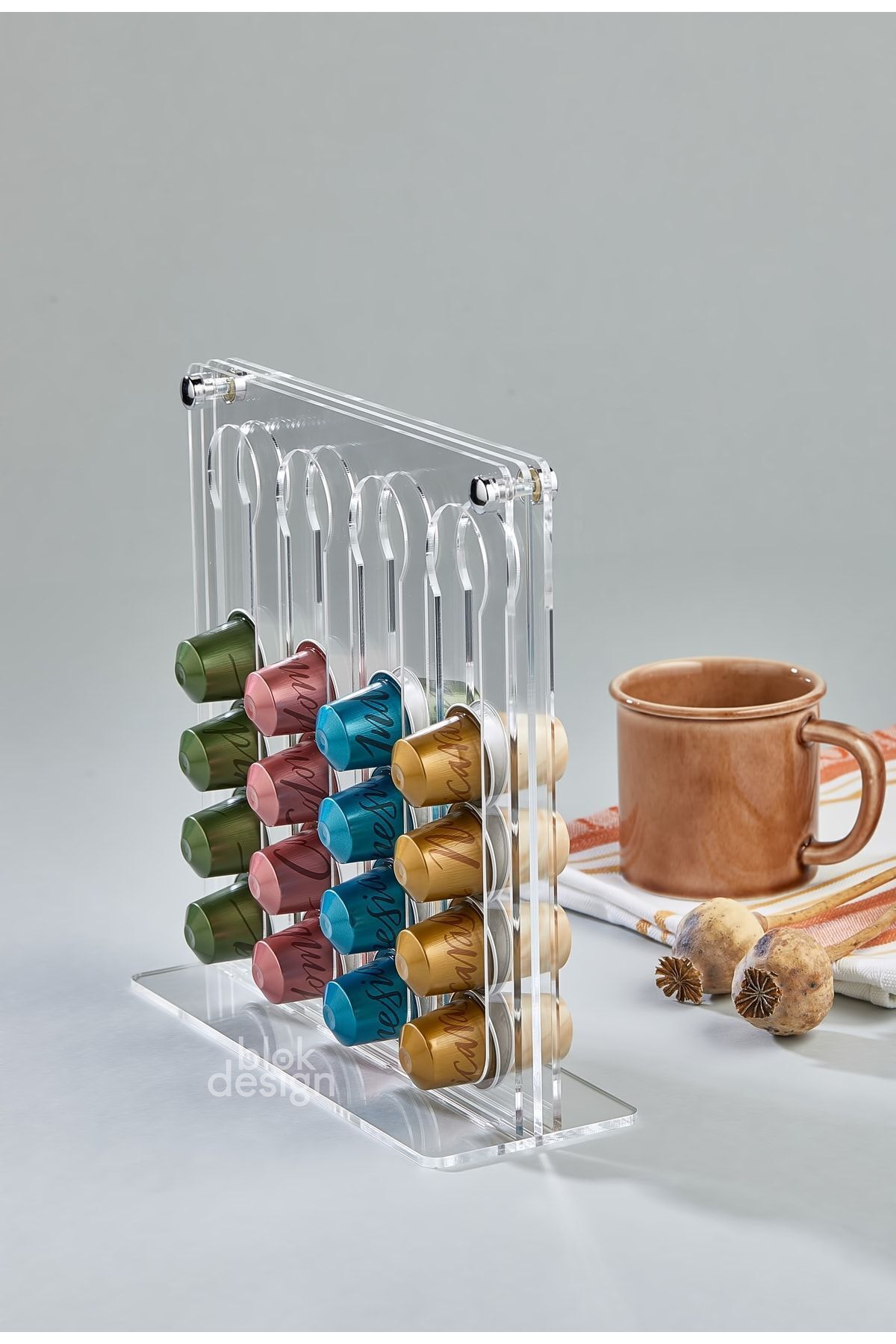 Blok Design Suport Pentru Capsule Compatibil Nespresso Suport Organizator Suport Transparent Organizator Pentru Bucatarie - Mărime unică