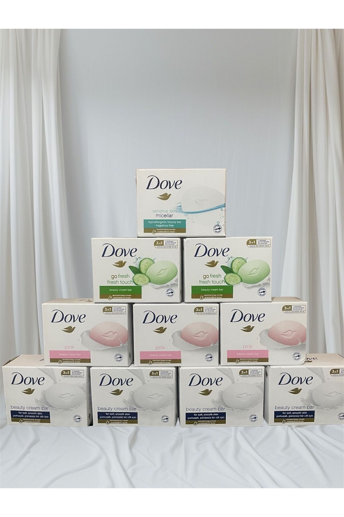 بیوتی کرم میله صابون آرایشی جامد بسته خانوادگی سوپر 4 تکه 90 گرمی Dove