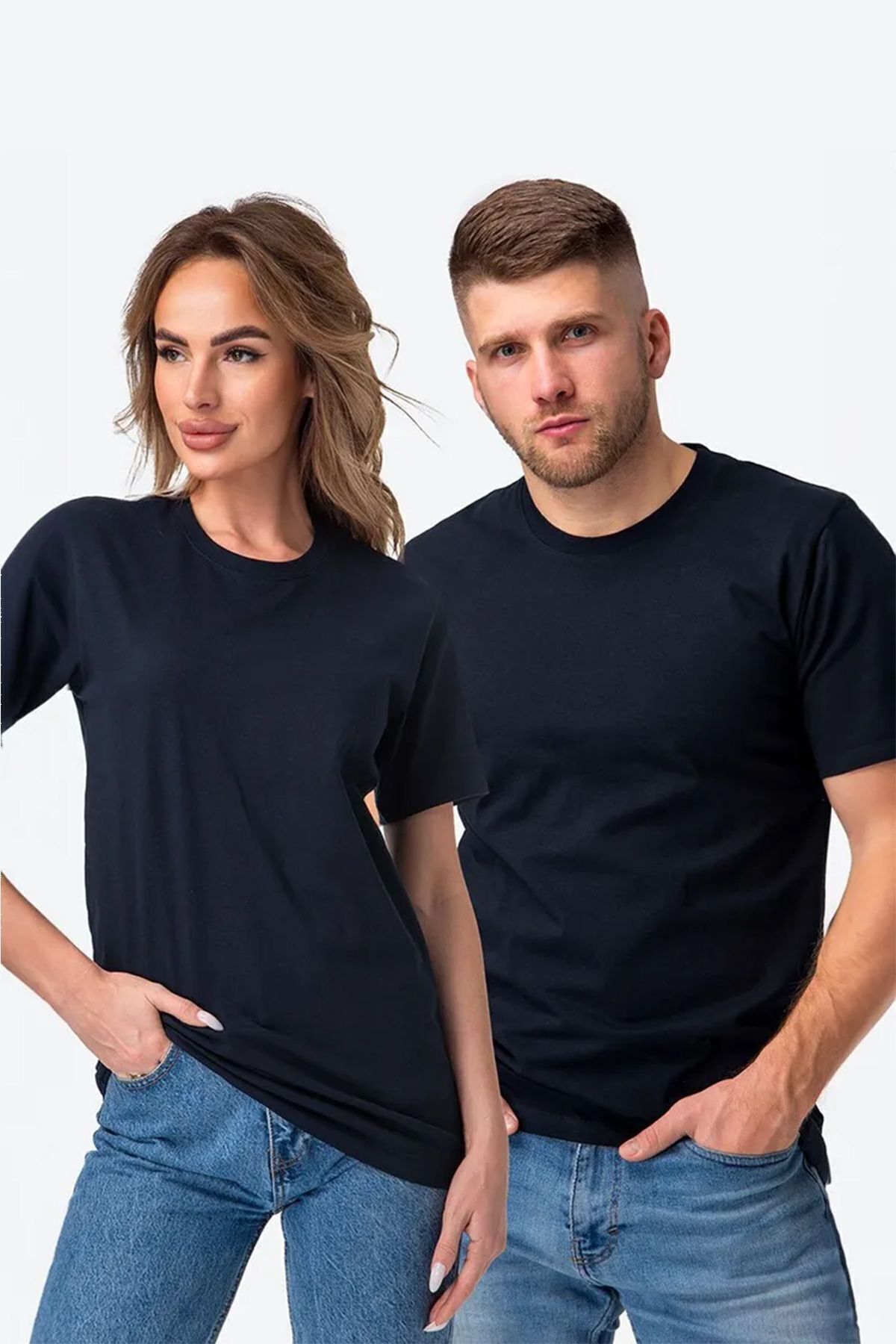 uyguntarz Unisex-übergröße-basic-t-shirt Aus Baumwolle - S/M
