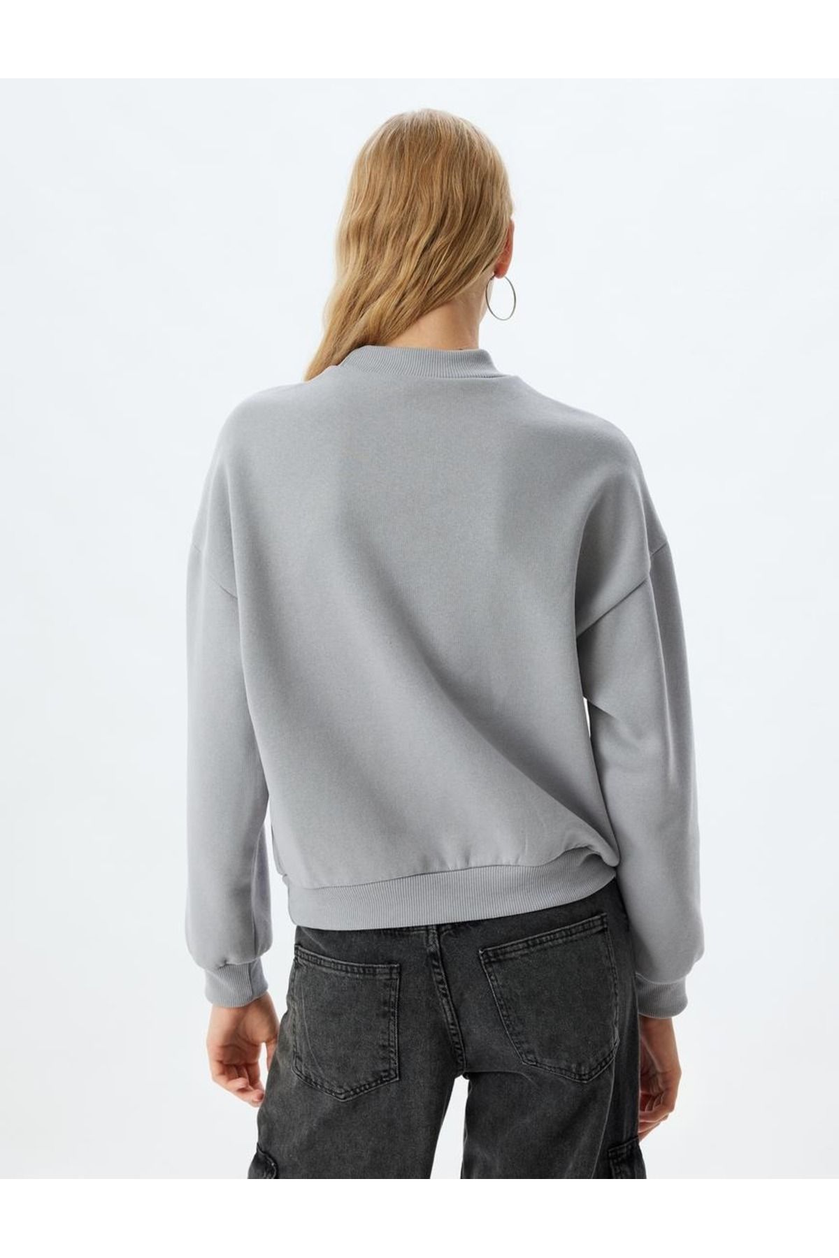 سویشرت زنانه خاکستری کوتونKoton | SS0000000039925 اورجینال - تصویر 4