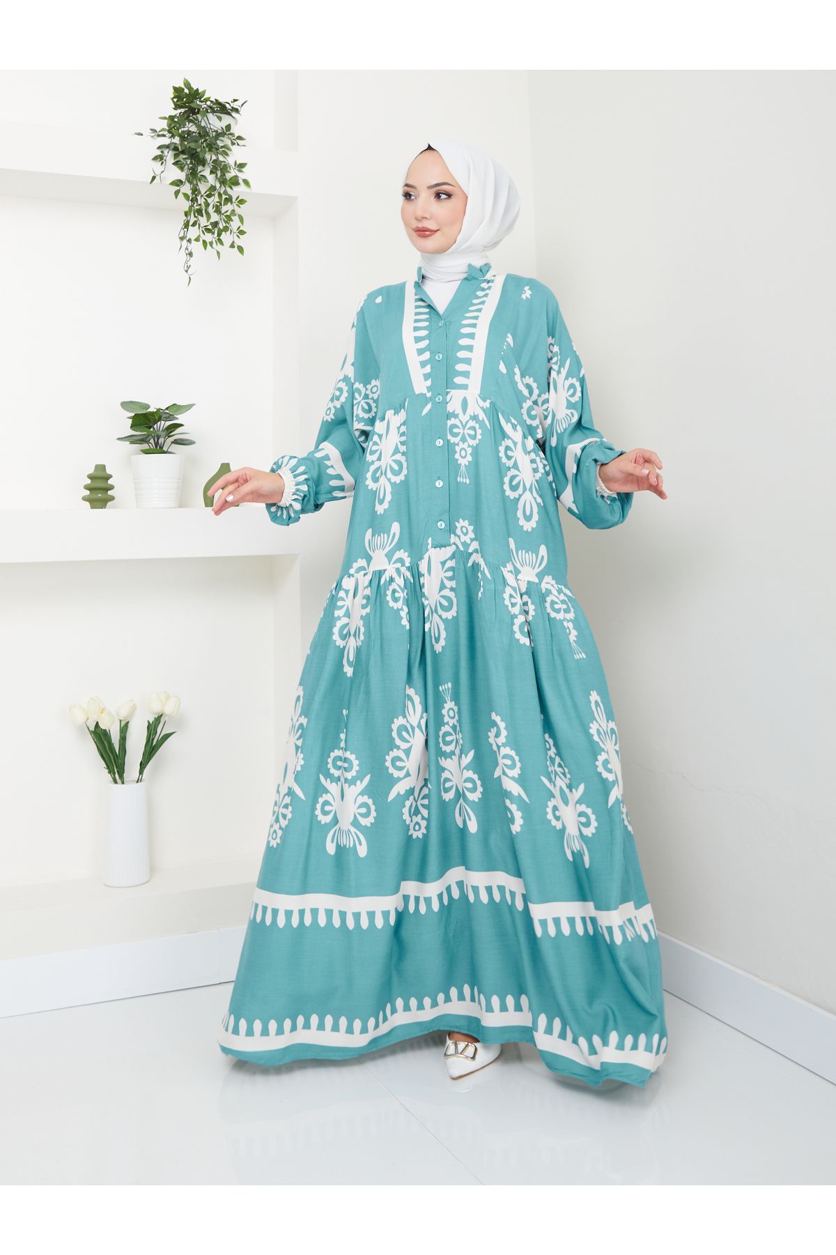 VOLT CLOTHİNG-Ethnisch gemustertes Damenkleid 2