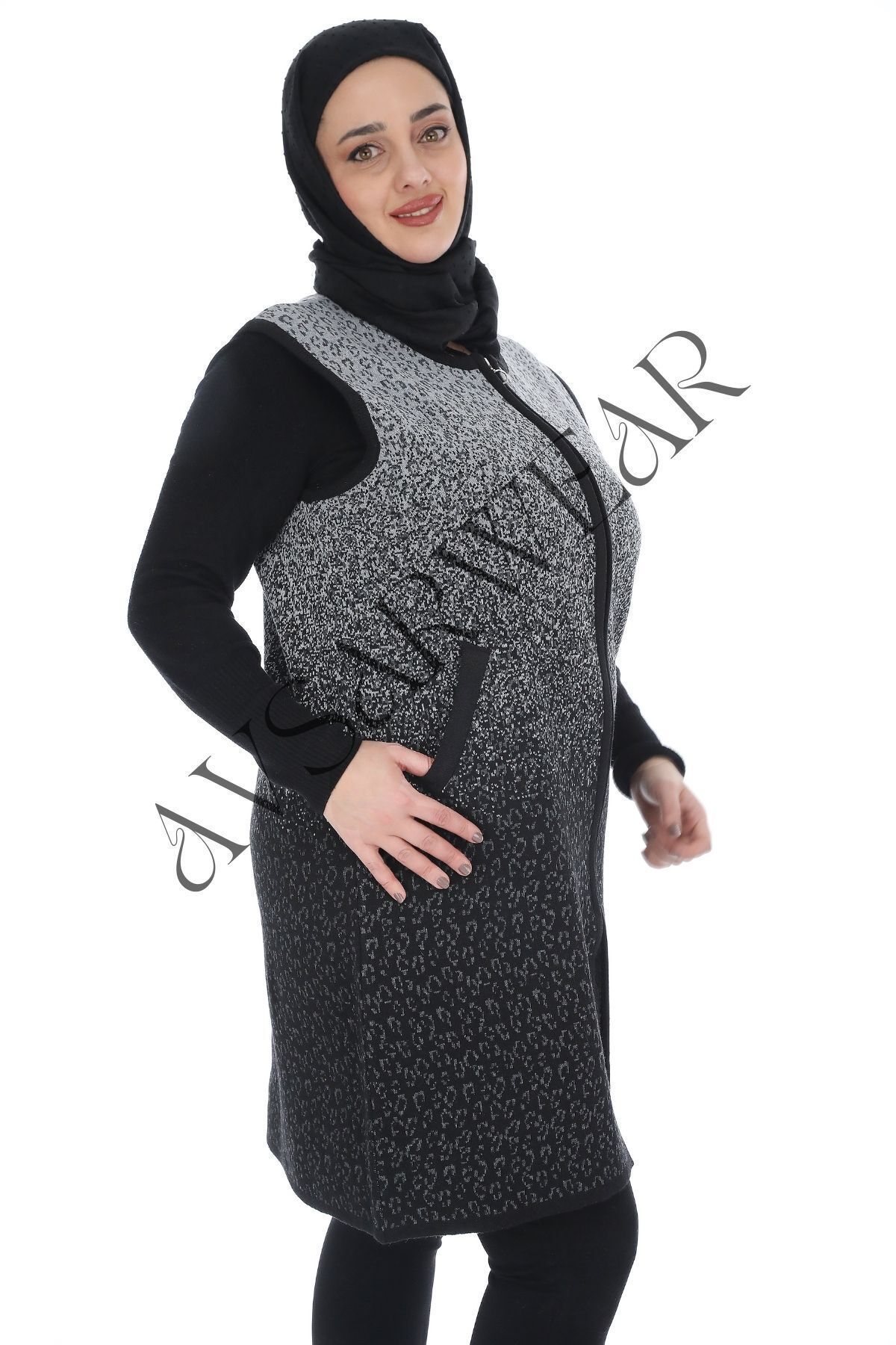AVSARWEAR-Leopard Patterned Plus Size Mother's Vest with Pockets AVS-1701234419 2