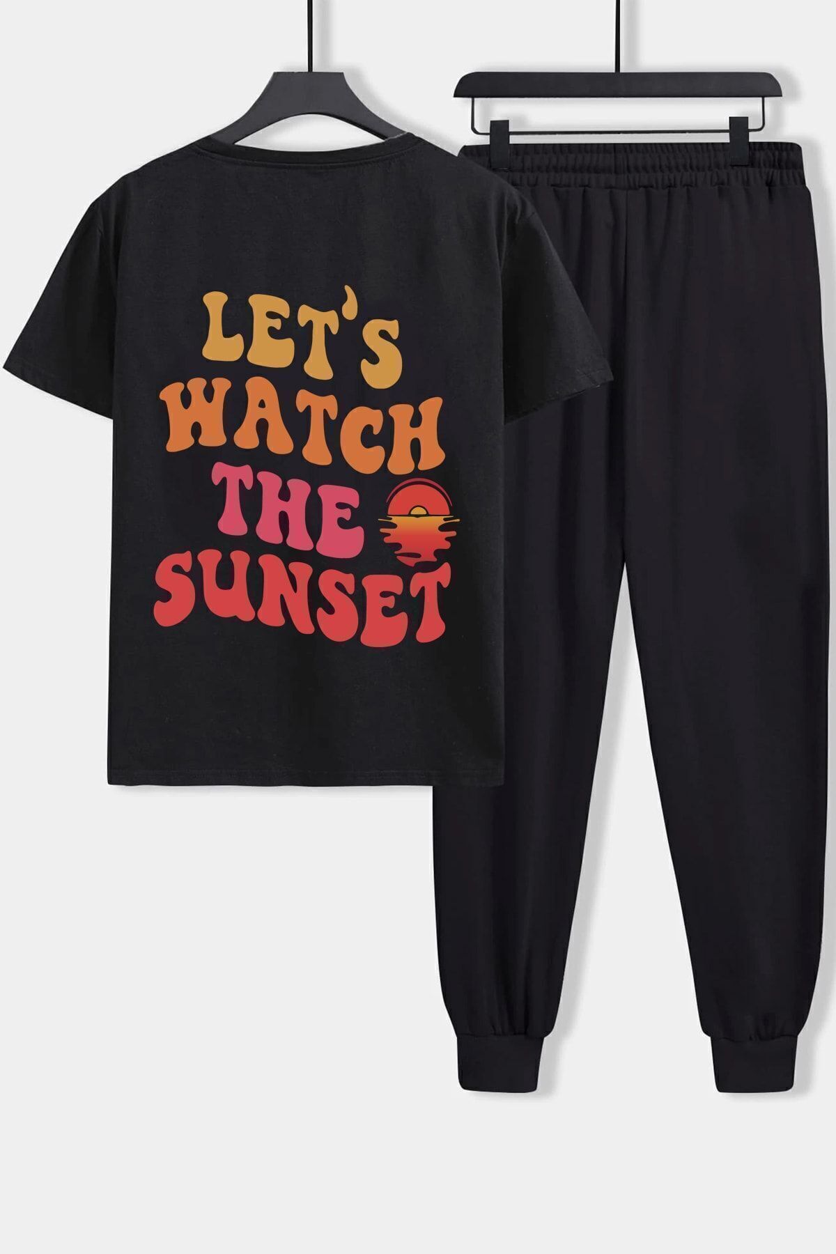 uyguntarz Zweiteiliges Unisex-trainingsanzug-set „lets Watch The Sunset“. für Jugend Unisex - XL