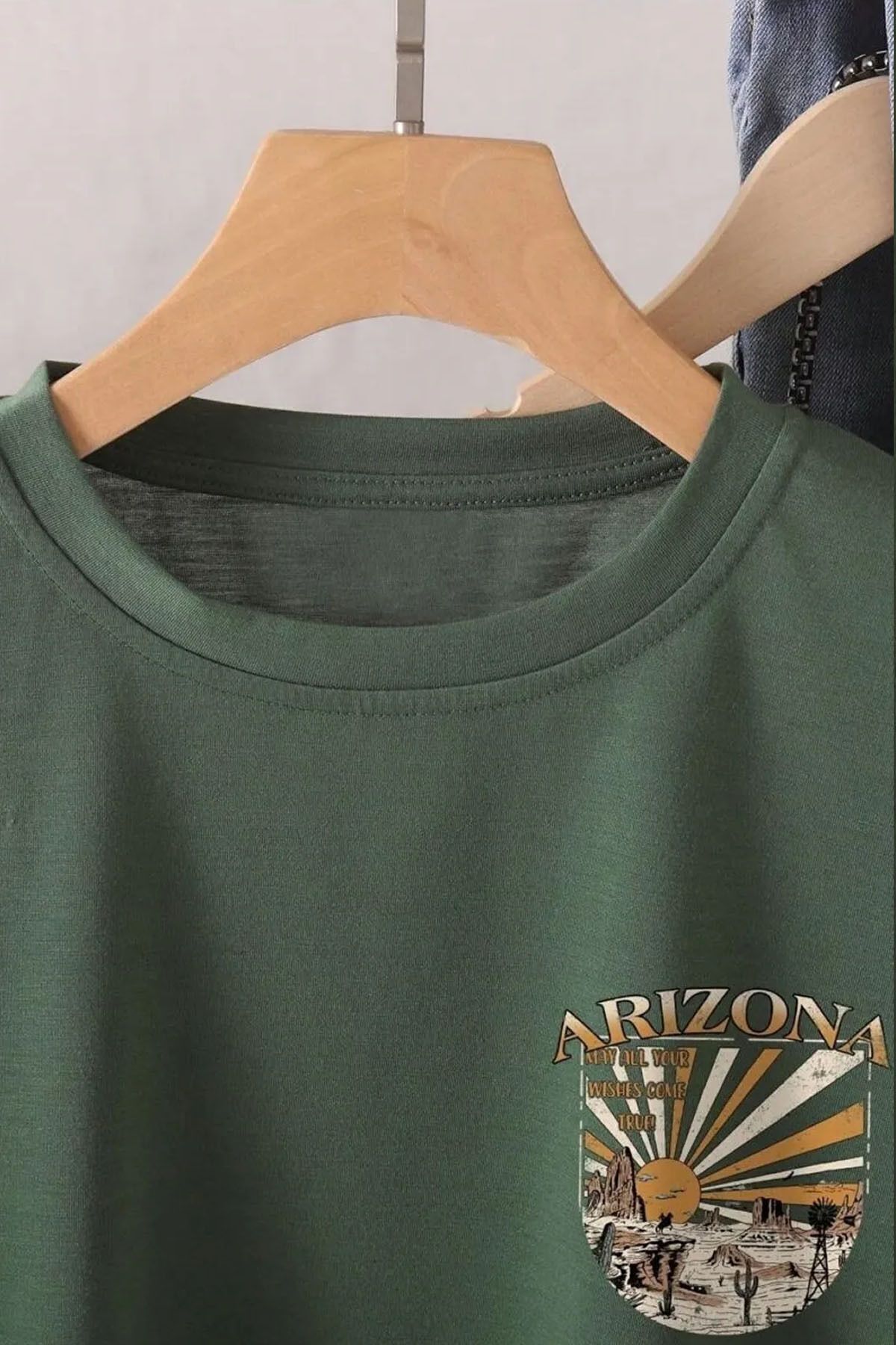 uyguntarz-Uniseksowy T-shirt oversize z nadrukiem Arizona na plecach 3