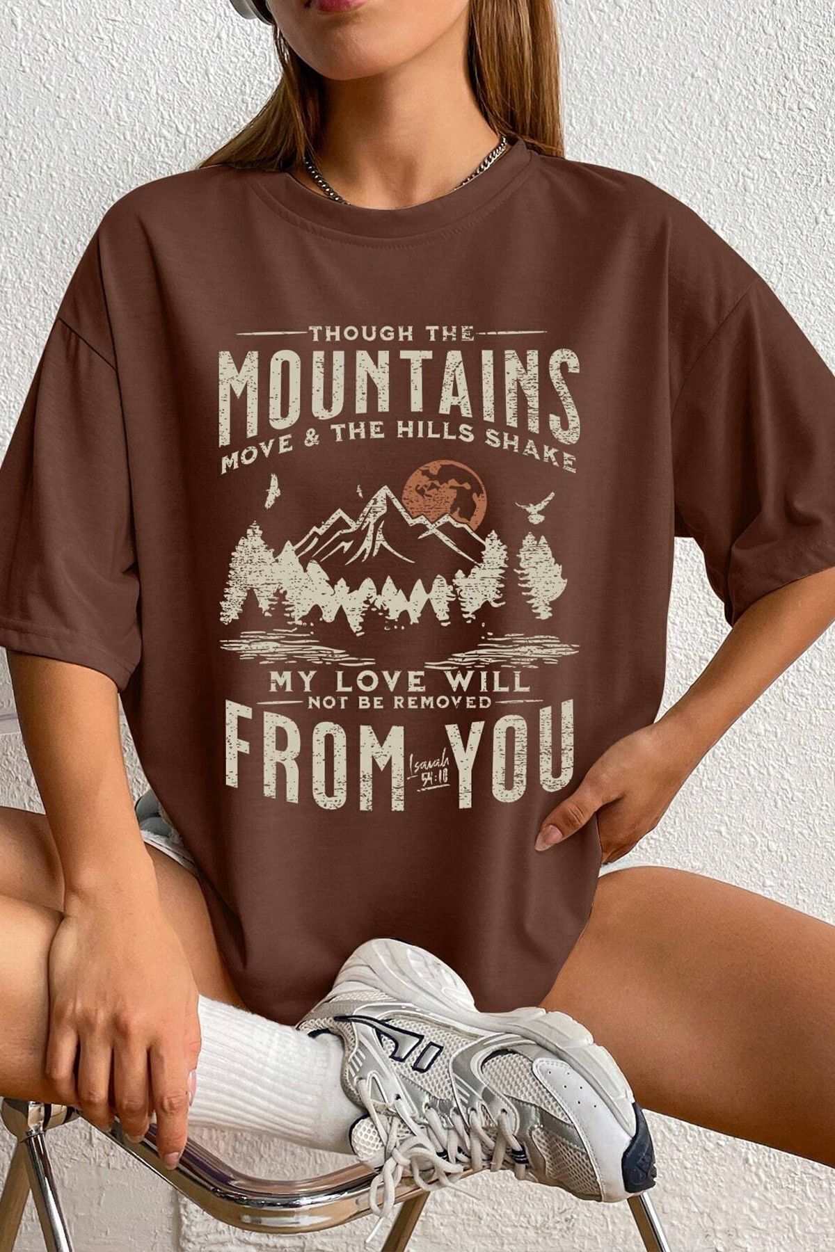 uyguntarz-Unisex Mountains nyomtatott design póló 1