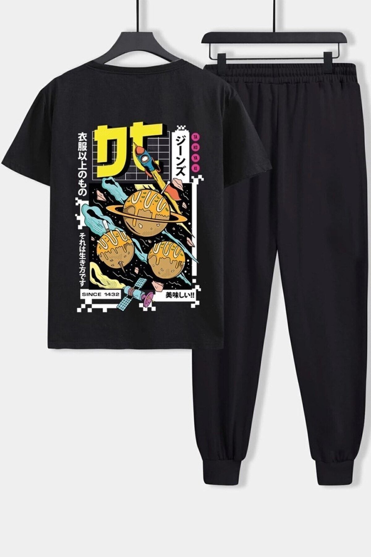 uyguntarz Dwuczęściowy Zestaw Dresów Unisex Z Nadrukiem Tokoyaki Unisex - 38