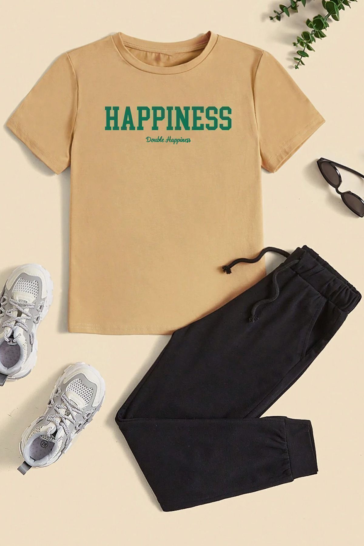 uyguntarz Dziecięcy Zestaw Dresowy Happines Lower - Upper Unisex - 9-10 lat