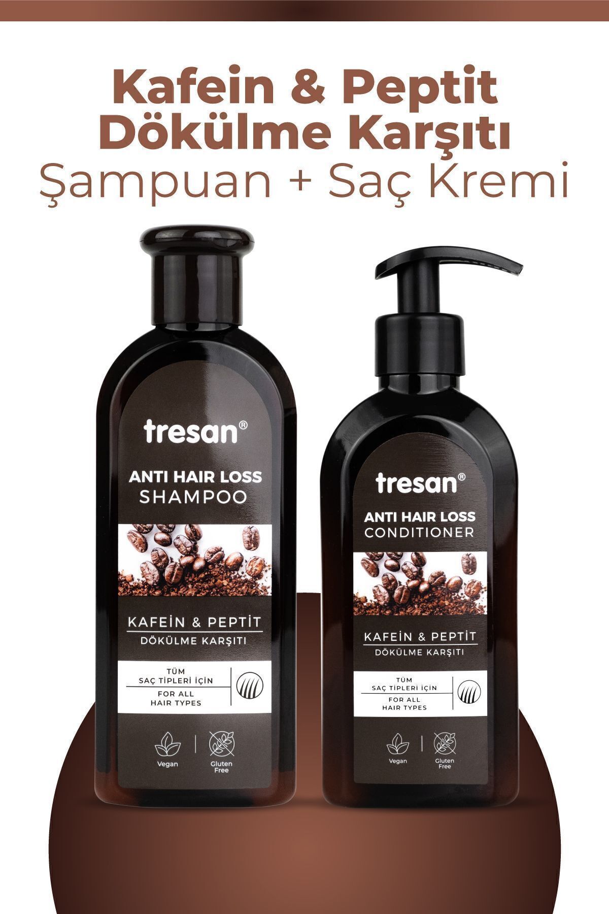 Tresan-Caffeine and Peptide Anti-Shedding - Shampoo and Conditioner Set 1