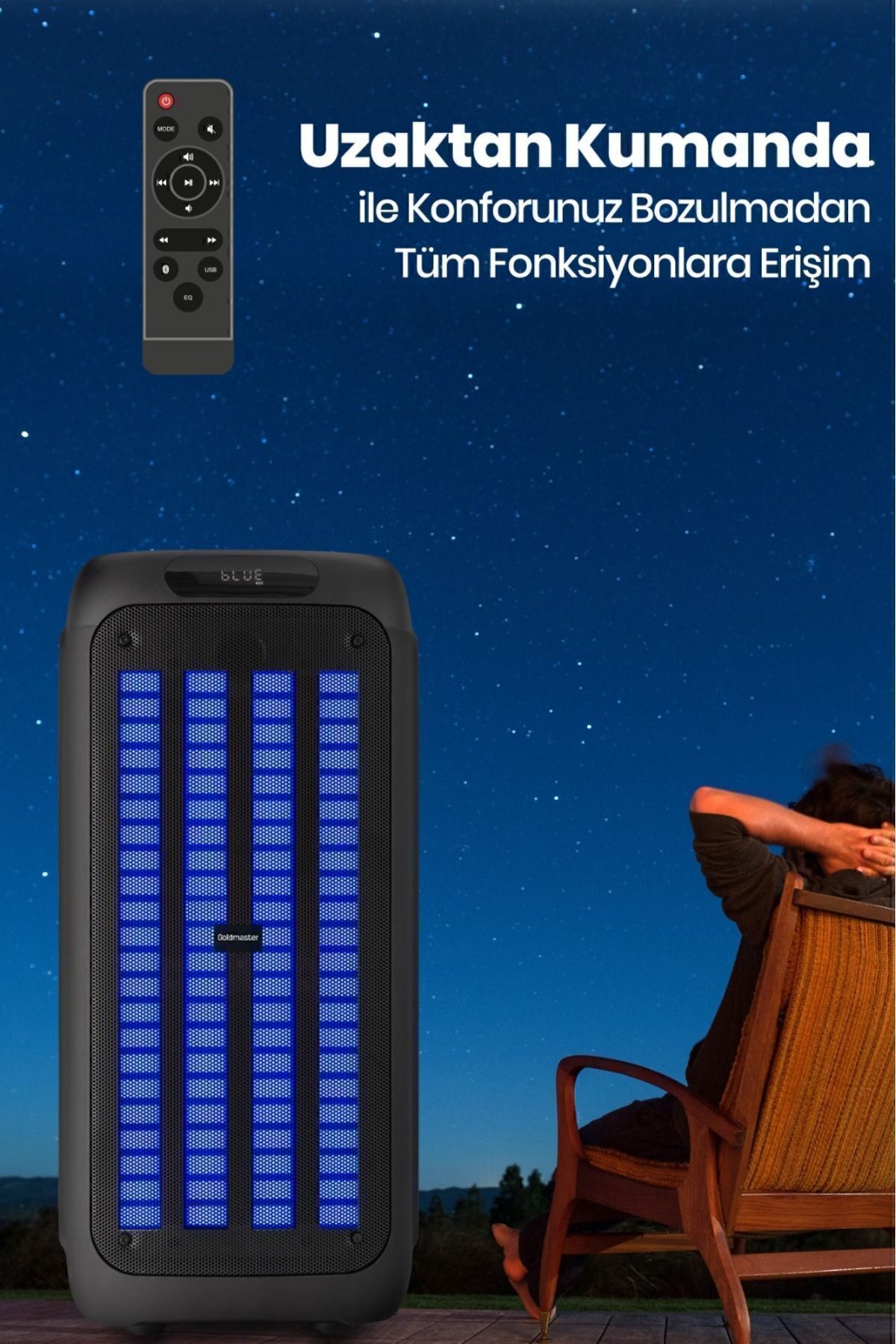 Taşınabilir Şarj Edilebilir Party Box Işıklı Bluetooth Hoparlör 7