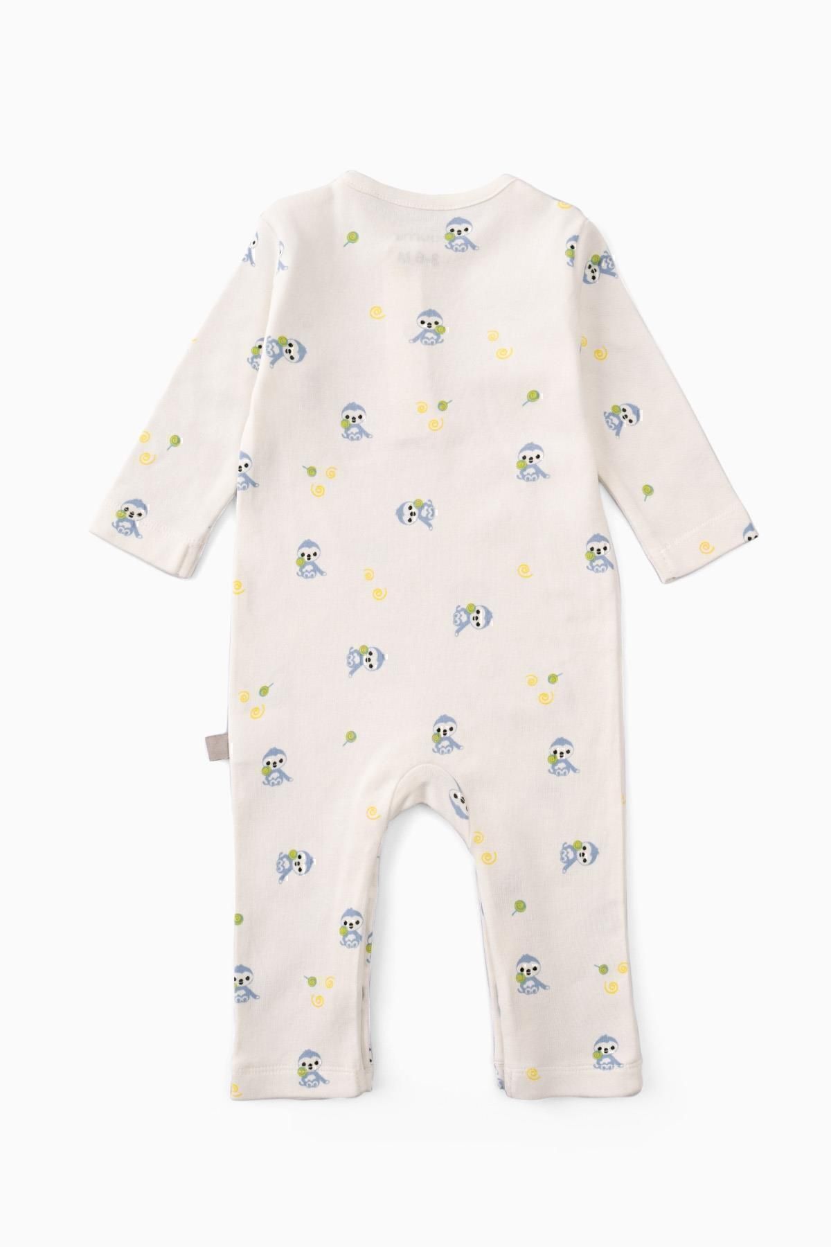 Boumini-Baby Long Sleeve Snap Jumpsuit Blue Miskin 2