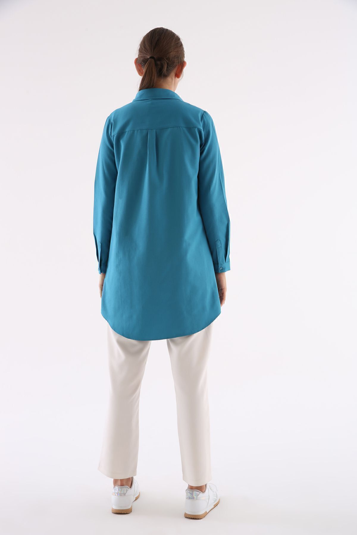 ALLDAY-Petrol Basic Hidden Placket Shirt Tunic 5