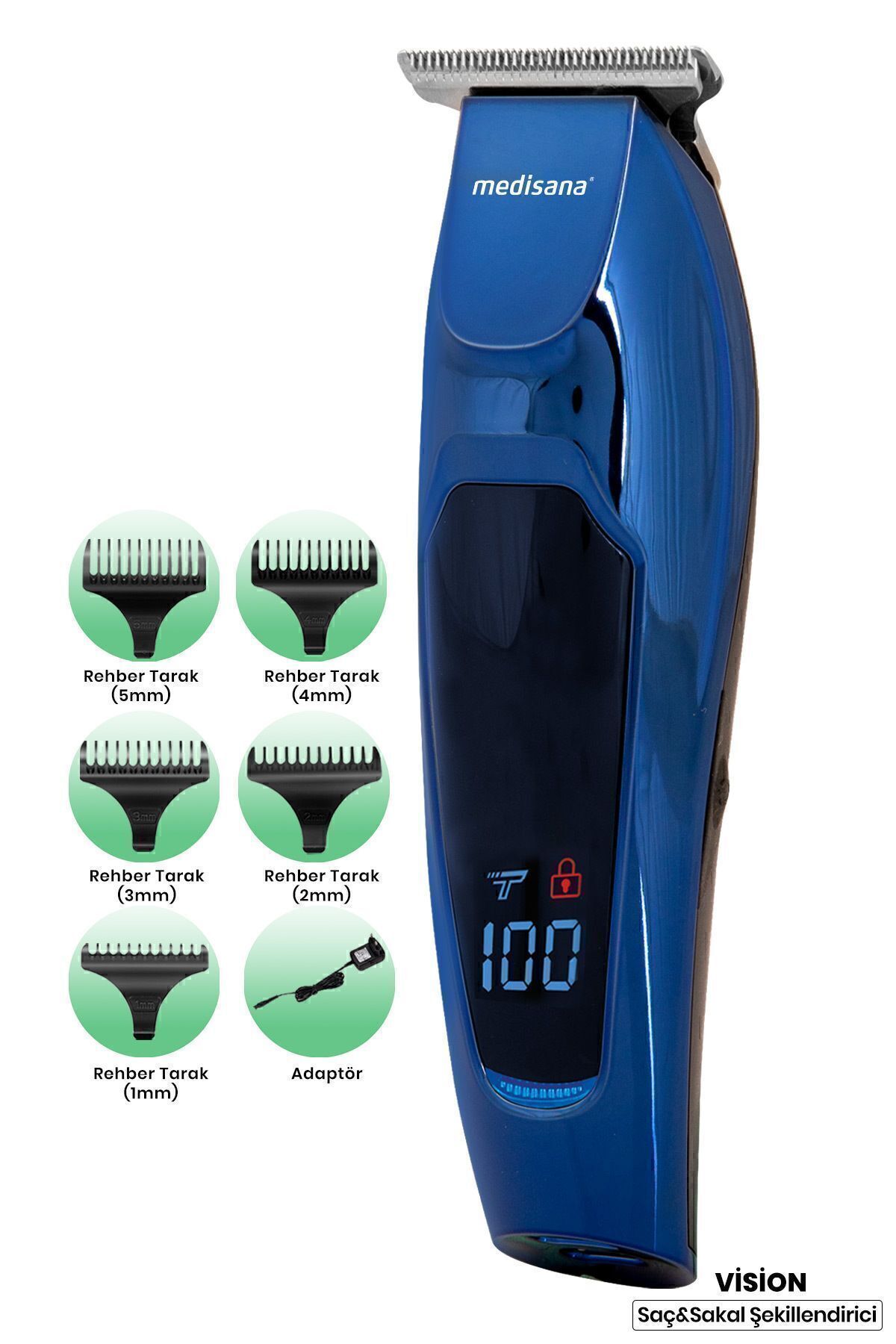 Micro Usb Charging Hair Beard Styling Machine with Vision Turbo Speed Function Md7808