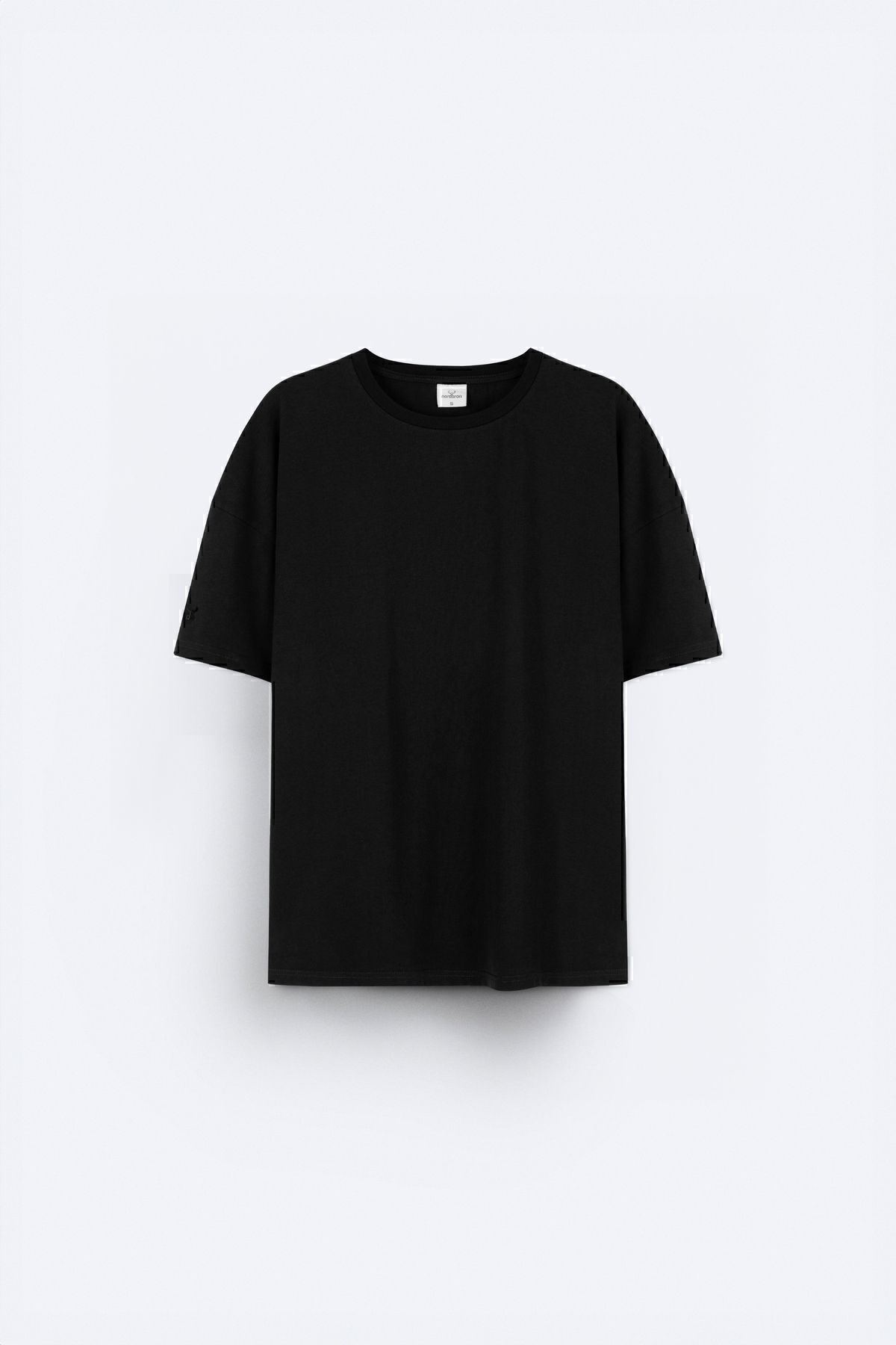 Nordbron-Tricou pentru bărbați Stuga, 100% bumbac, negru, supradimensionat, confortabil, cu sigla de bază, cu mânecă scurtă, cu decolteu rotund 6