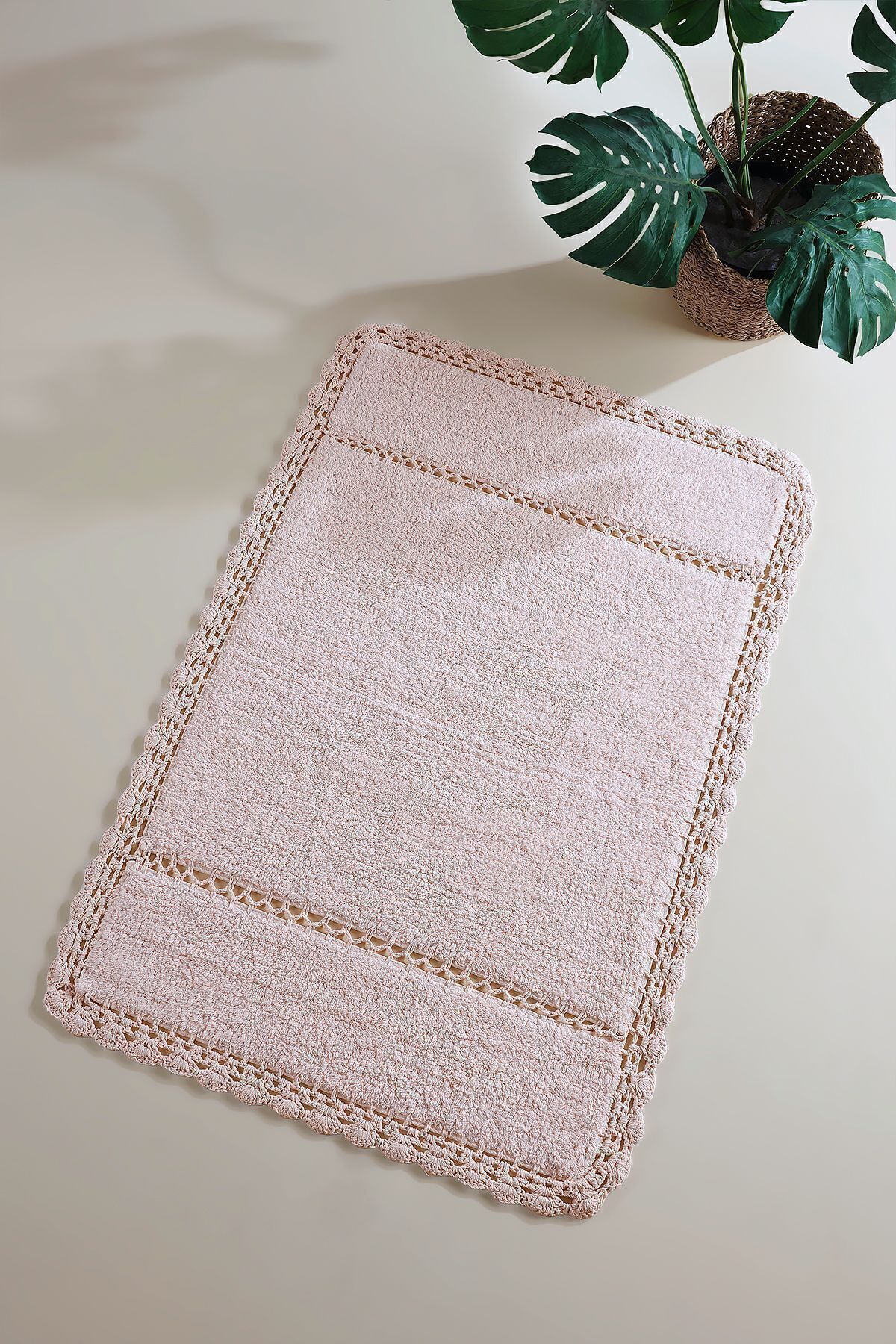 Lorinda 100% Cotton Bath Mat Pink 70x110