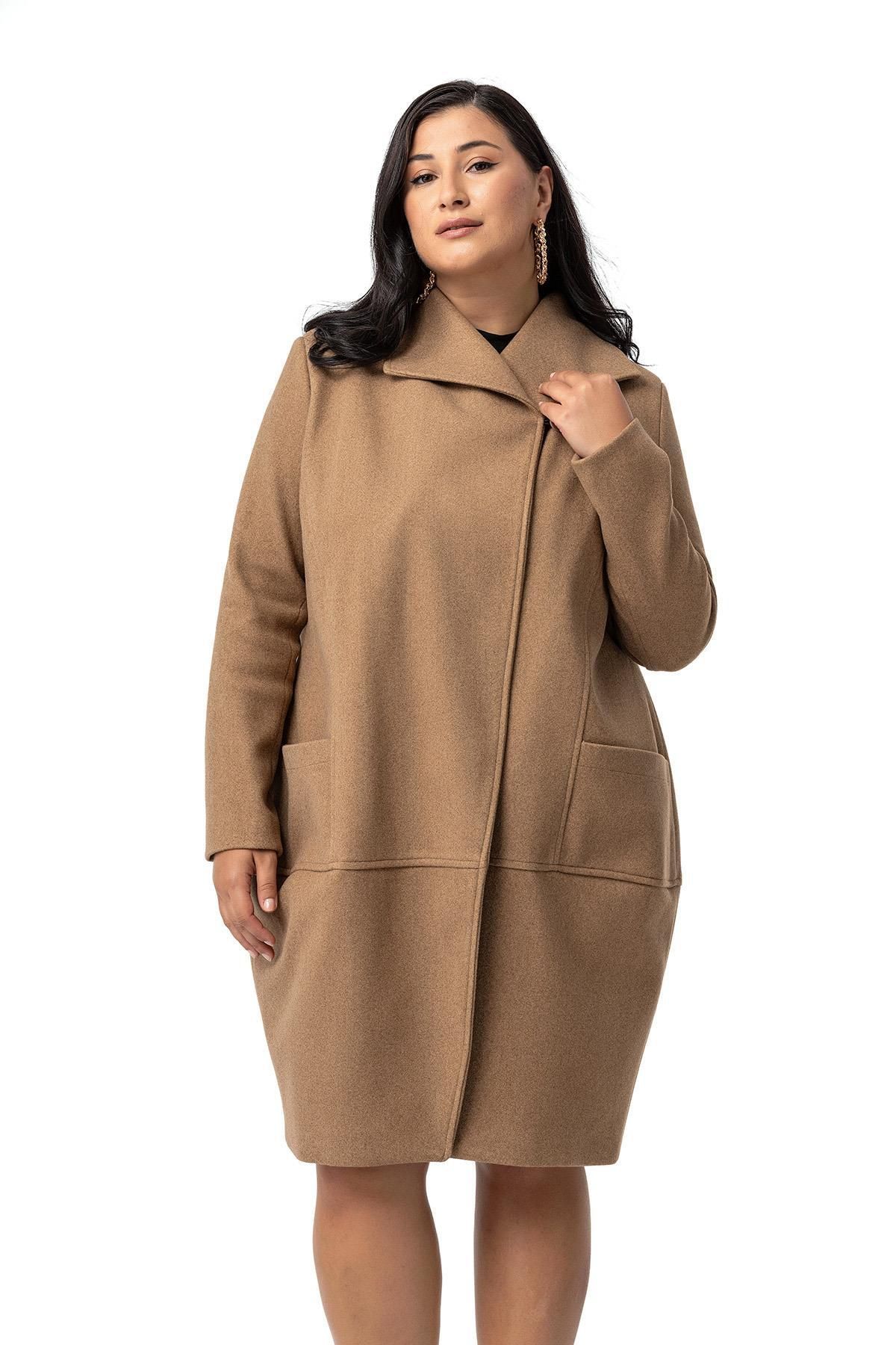DISENTIS MODEST-Mink Stamp Coat - Large Size, Bag Pocket, Single Button and Lined 6