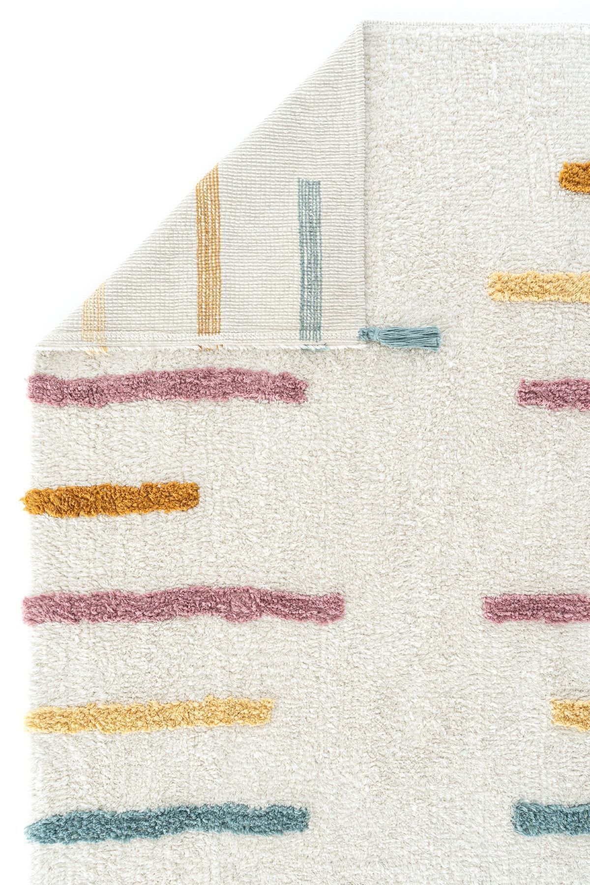 Cool Cotton Ccn 03 Multy Xw Makinede Yıkanabilir Kaymaz Tabanlı Naturel Pamuk Dokuma Bebek Halısı - 6