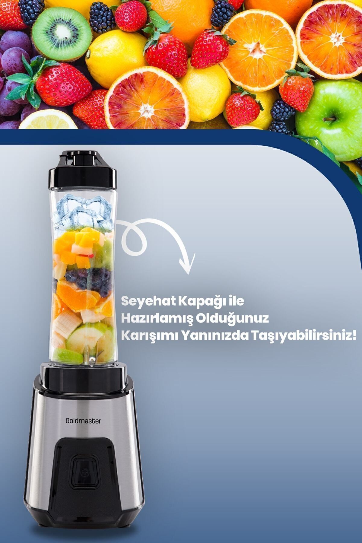 GOLDMASTER-Personal Smoothie Blender with Stainless Steel Blades with Mix Up Ice Crushing Feature 3
