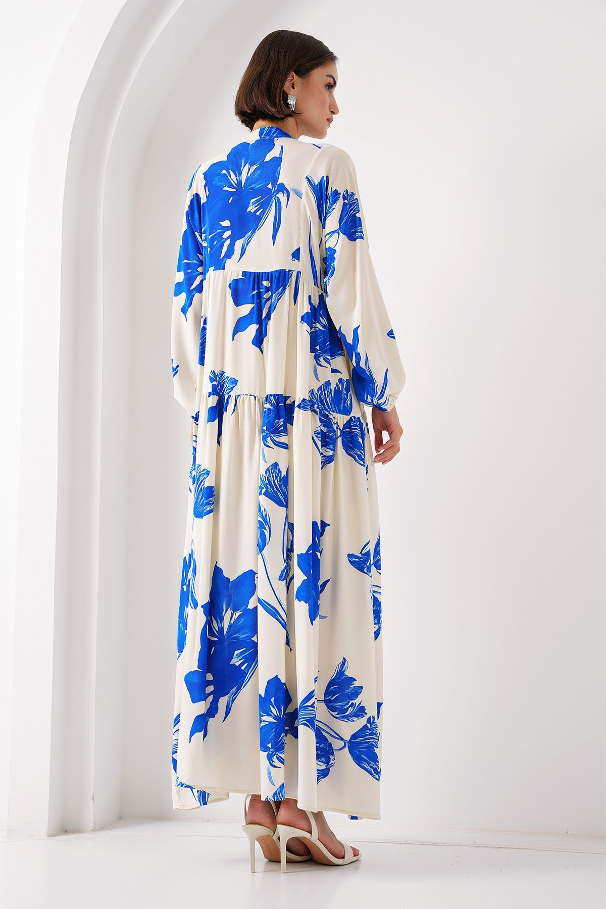 Bigdart-2423 Authentisches gemustertes Kleid – A.Ecru 5