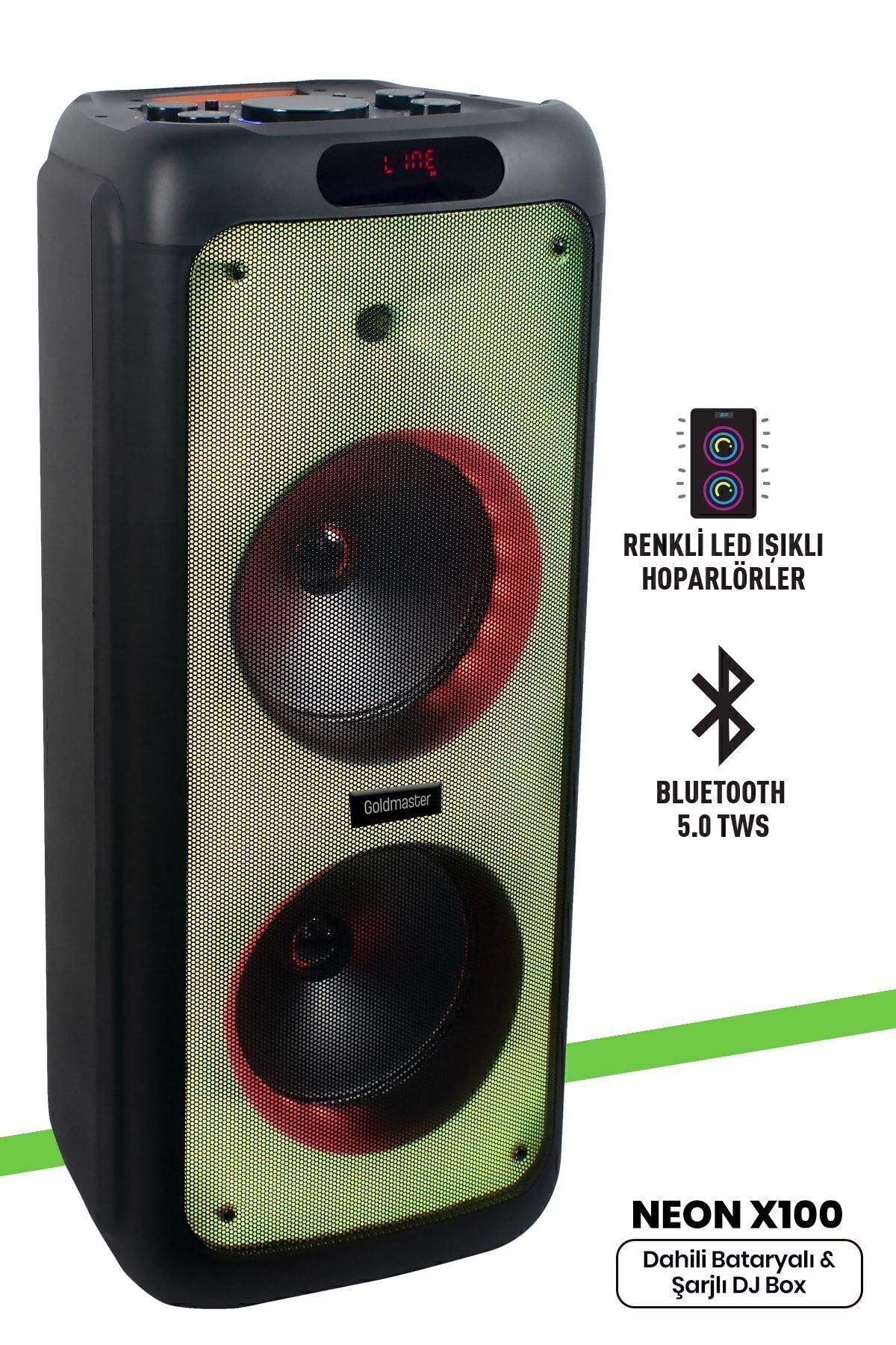 Taşınabilir Şarj Edilebilir Party Box Işıklı Bluetooth Hoparlör