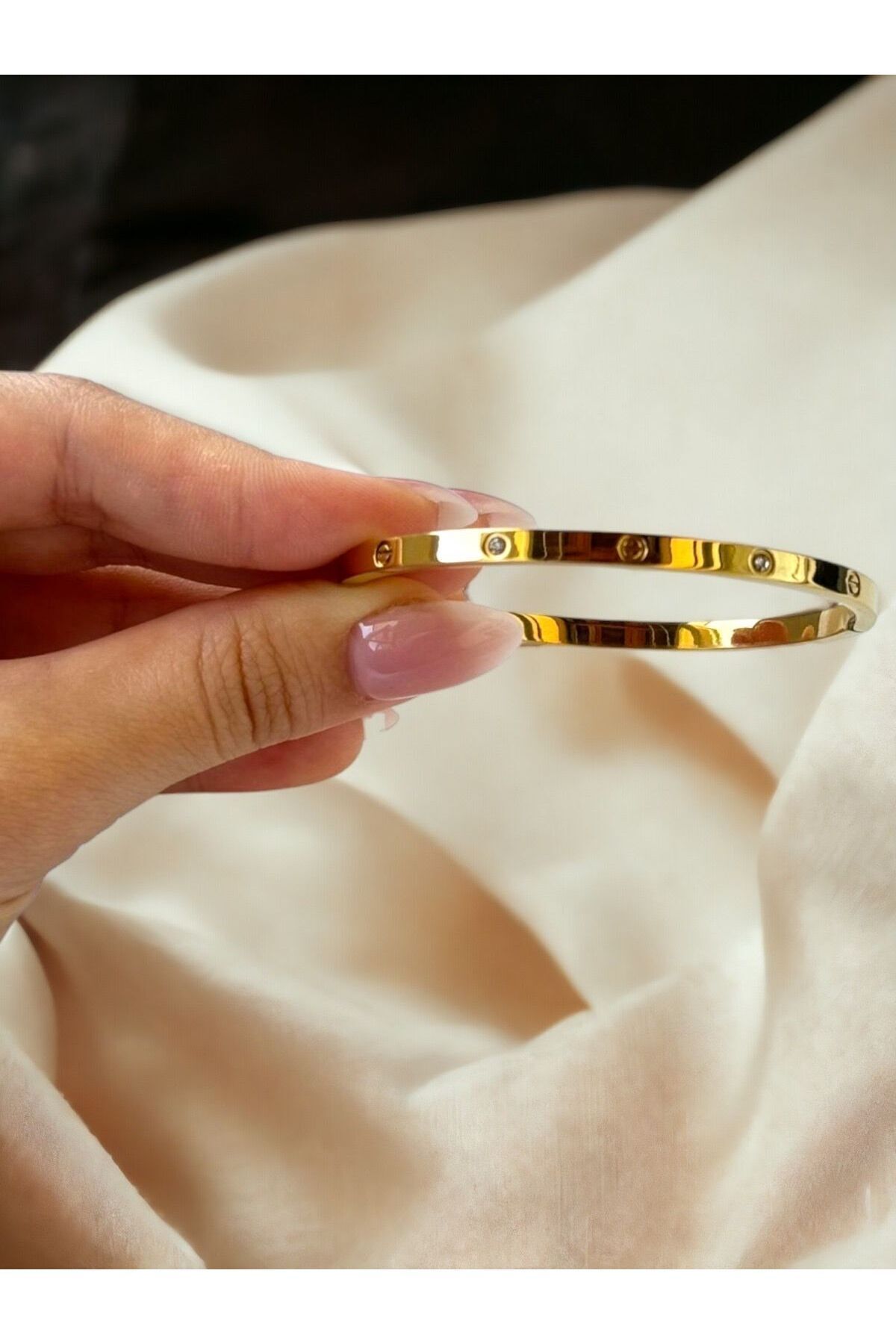 MUTENA-316 L Stainless Steel Thin Model Gold Color Handcuff Bracelet 2