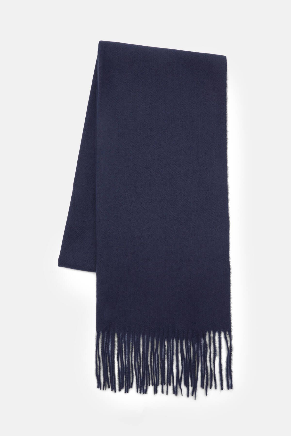 شال نازک ساده پلی‌استر برند پول اند بیر - رنگ آبی با طرح ساده Pull & Bear