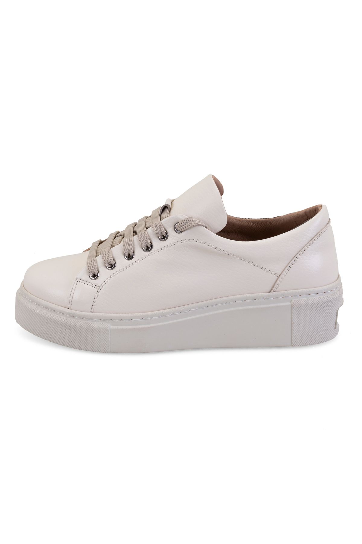 Desa-Edyth Beige Women's Leather Sneakers 3