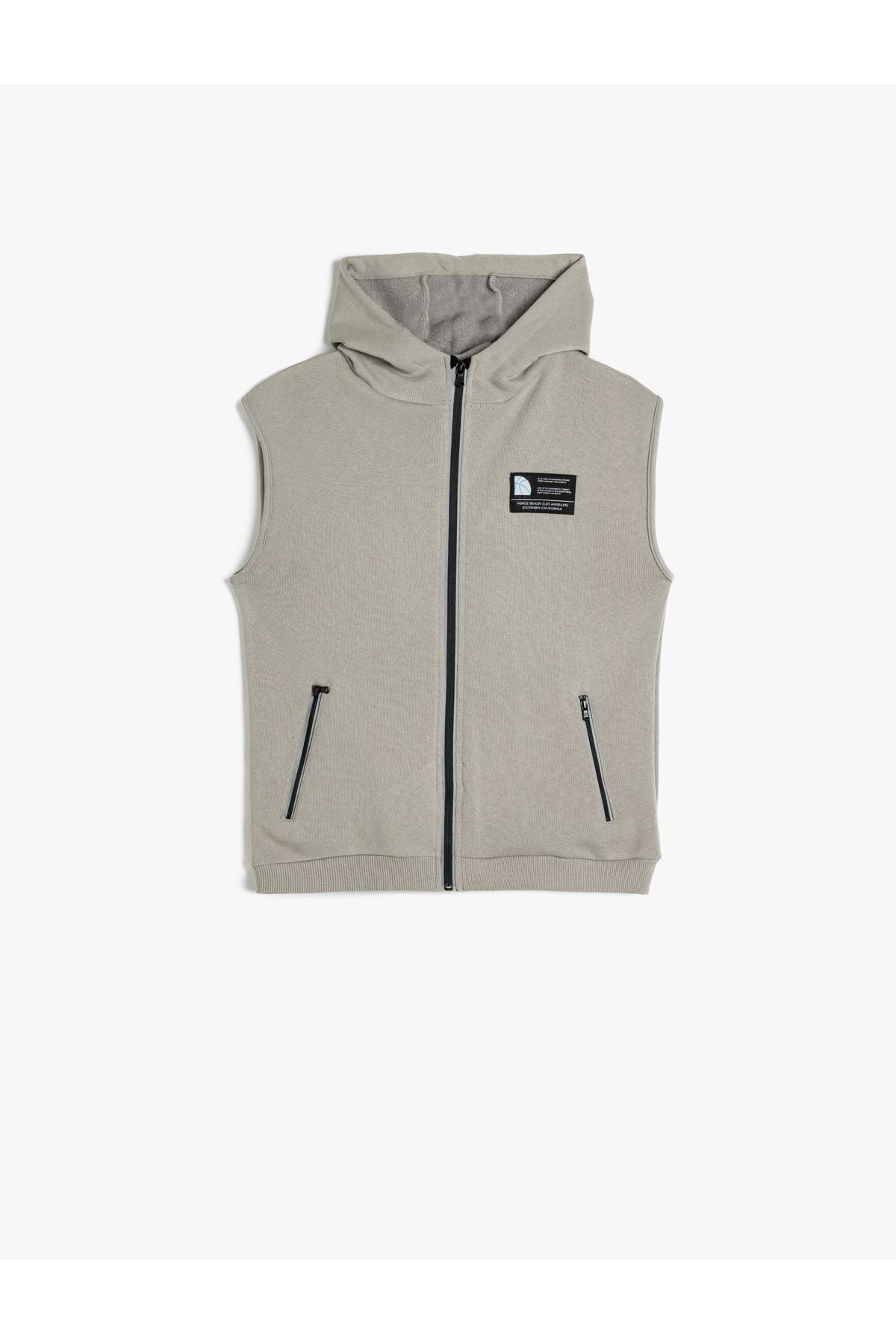 Koton-Hooded Zippered Vest with Pocket Detail 1