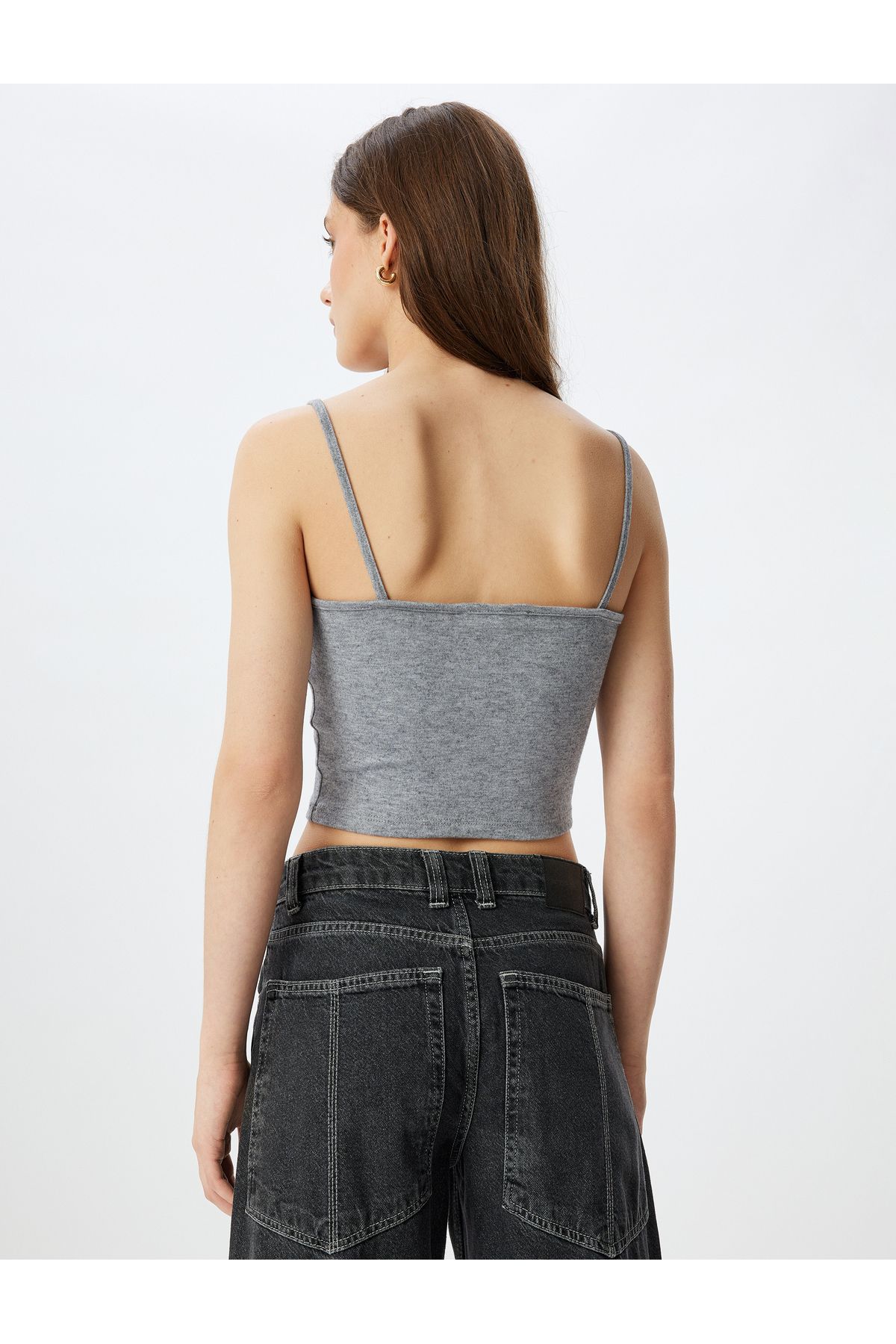 Koton-Slim Fit Crop Undershirt with Thin Straps 4