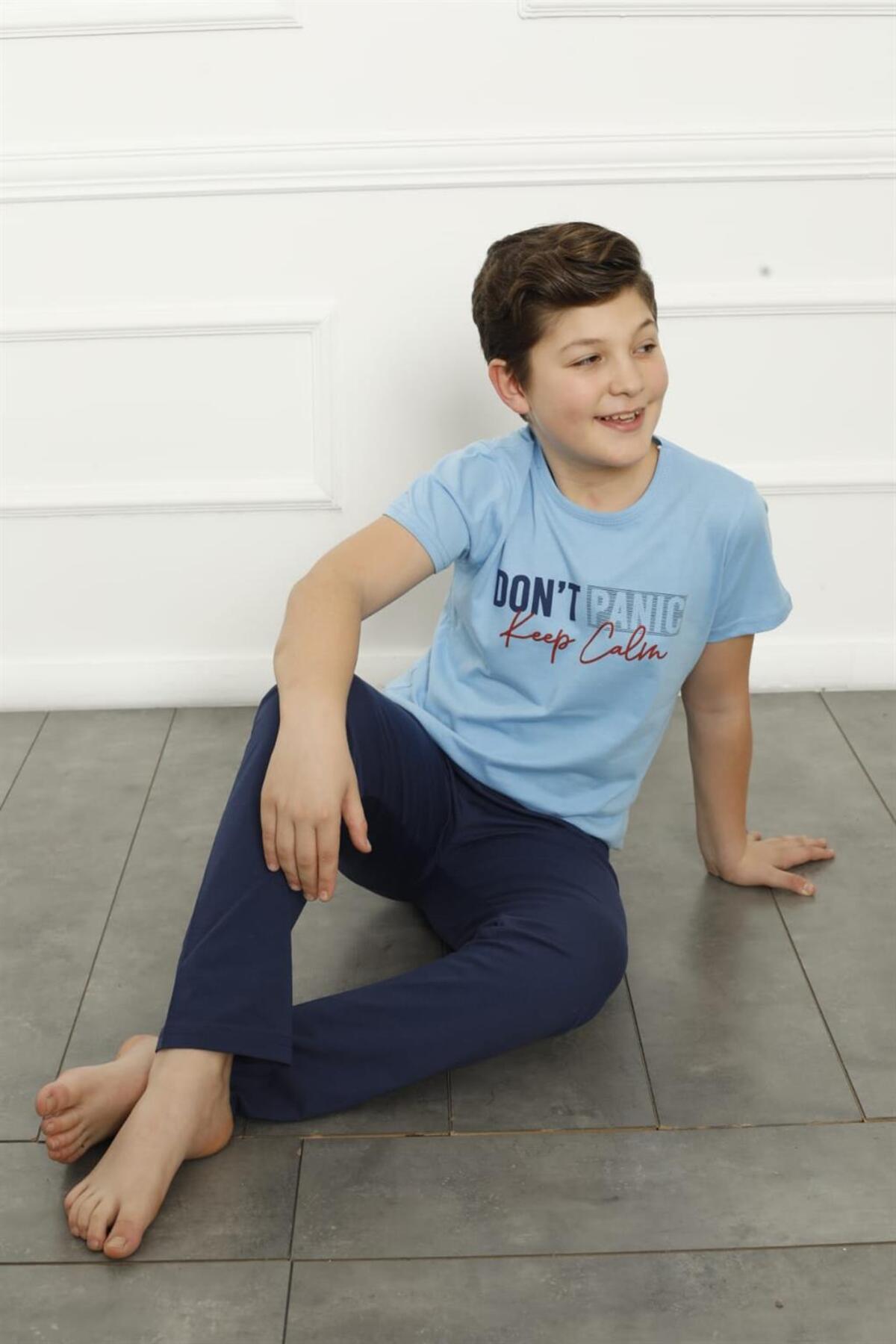 Akbeniz Boy's Cotton Short Sleeve Pajama Set 20380