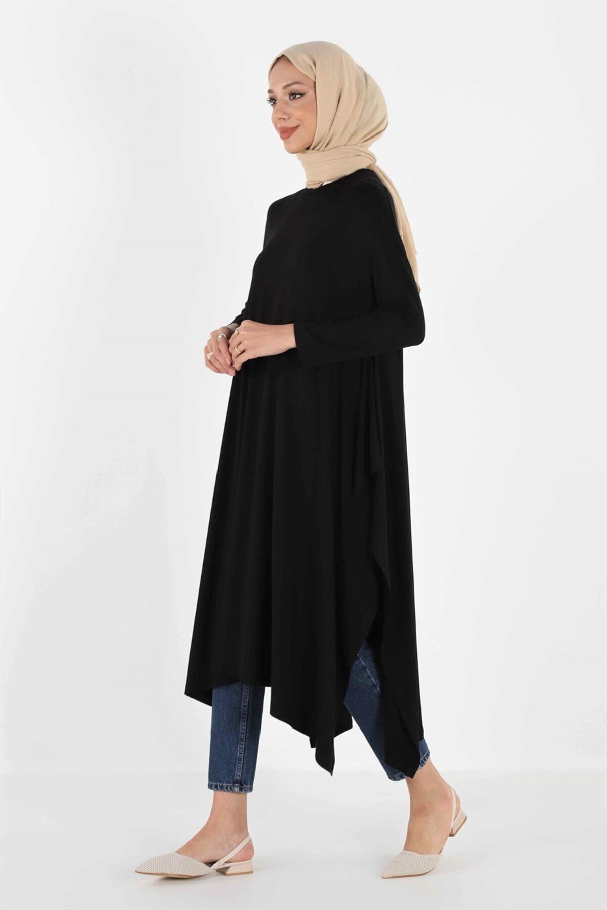 Plistre 1220_asimetrik Kesim Plistre Tesettür Tunik fotoğrafı 4 (önizleme)