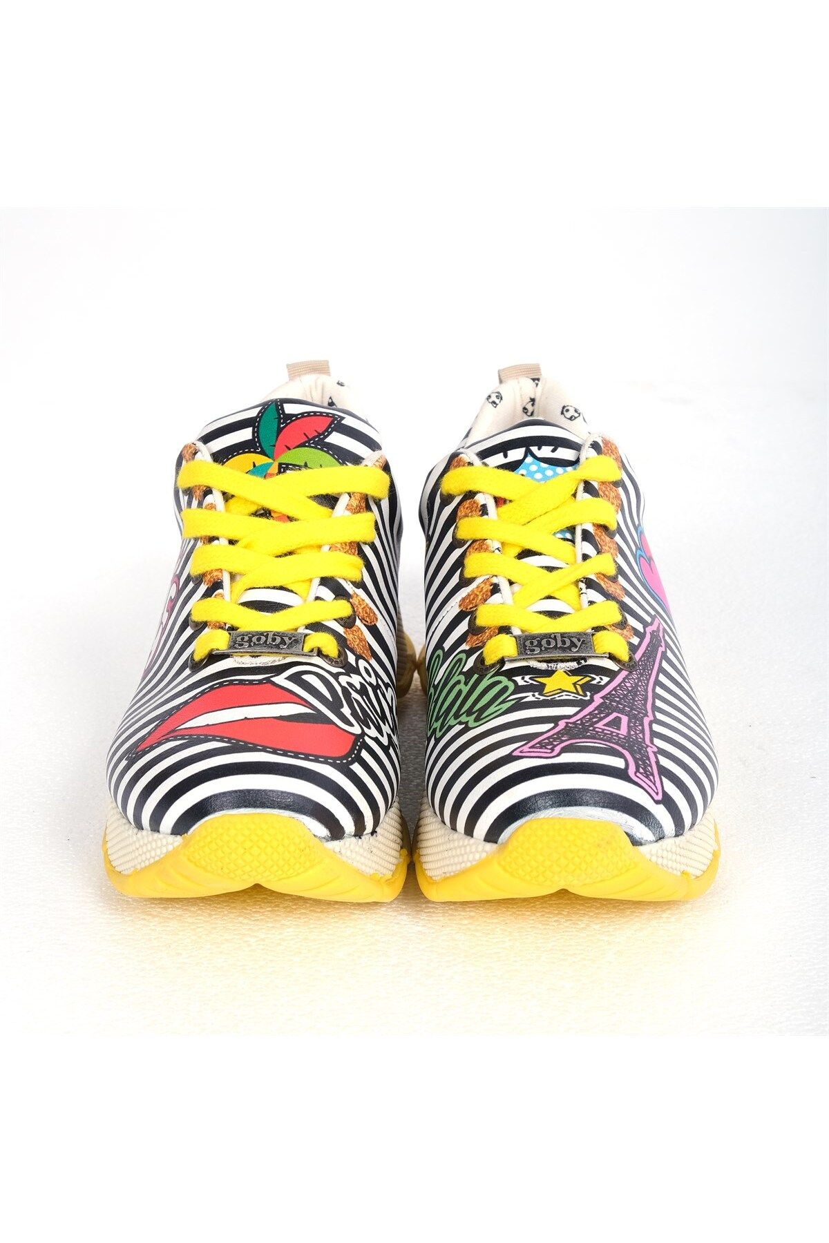 CassidoShoes-Cassıdoshoes Heart Printed Yellow Goby Sport 025-201 8