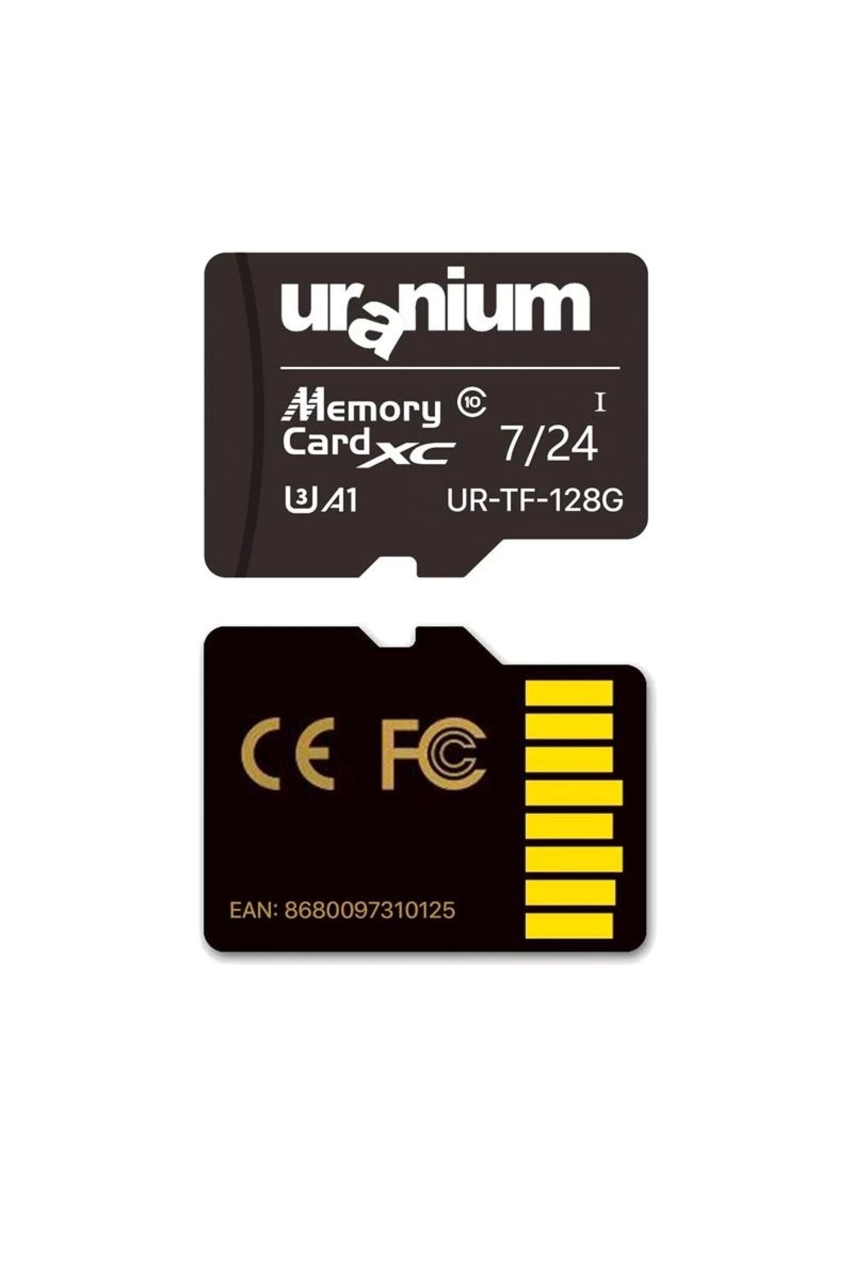 URANIUM 128 Gb Ur-tf-128g Mıcro Sd Card U3 7/24 Surveıllance 100/50mbs Industrıal Hafıza Kartı (3 Yı