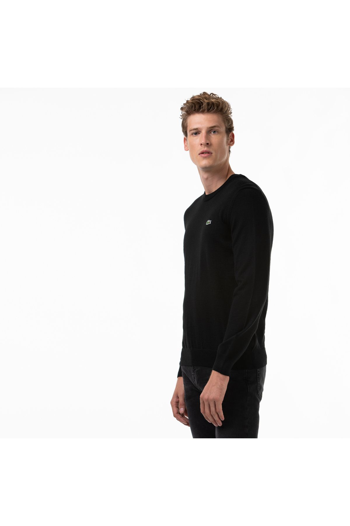 پلیور مشکی مردانه یقه دوچرخه سواری لباس کت و شلوار Lacoste