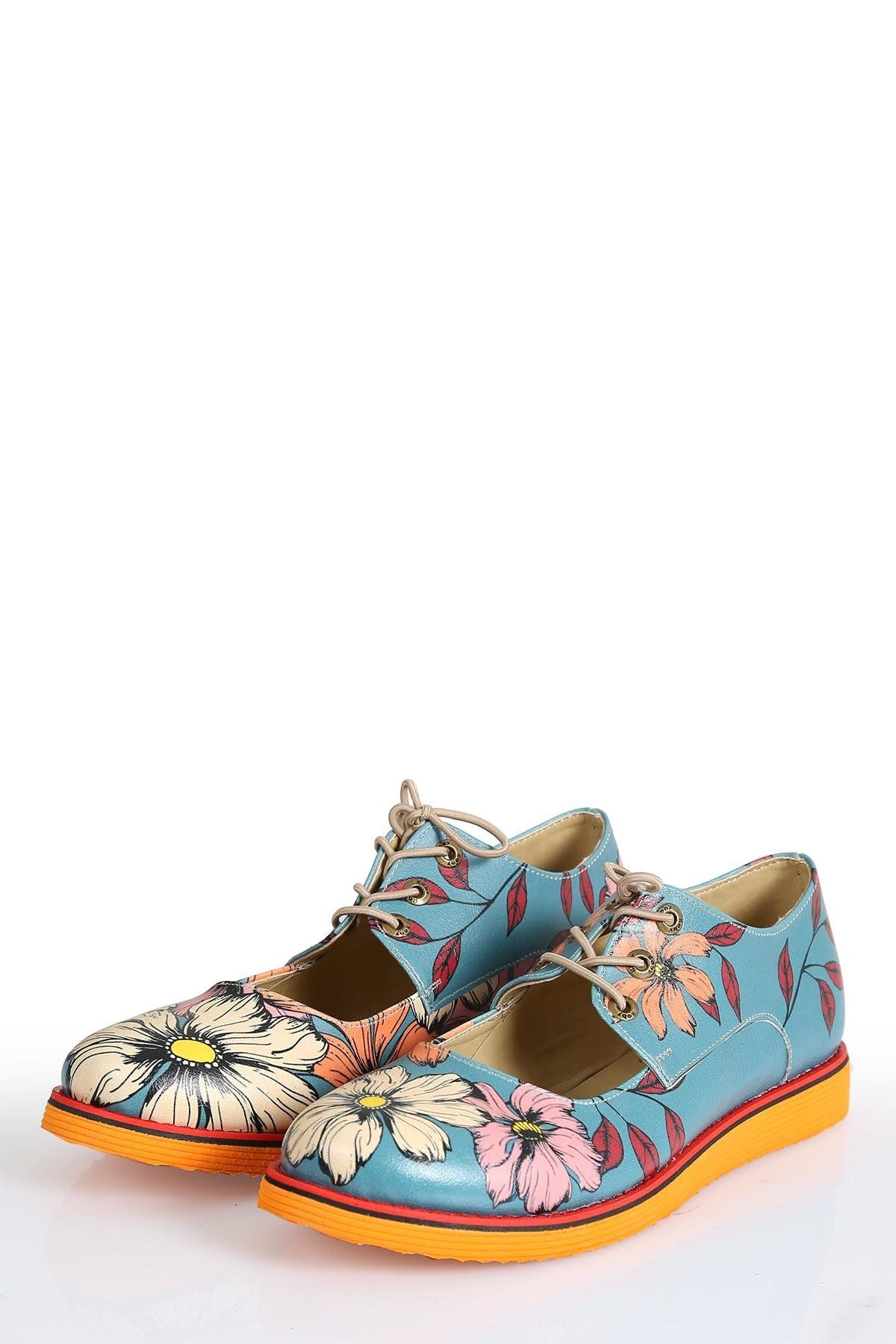 CassidoShoes-Floral Printed Women's Goby Sneakers 025-157 6