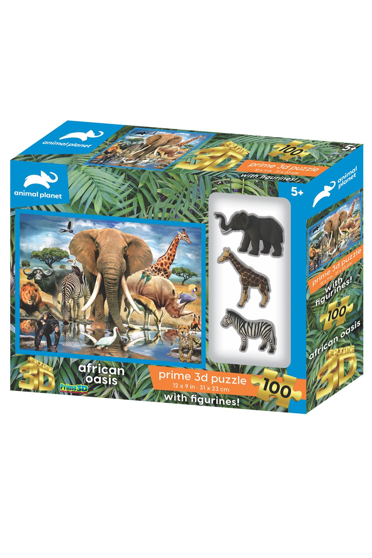 Prime 3D - Afrika Hayvanları 100 Parça Puzzle ve Figür Set 15545