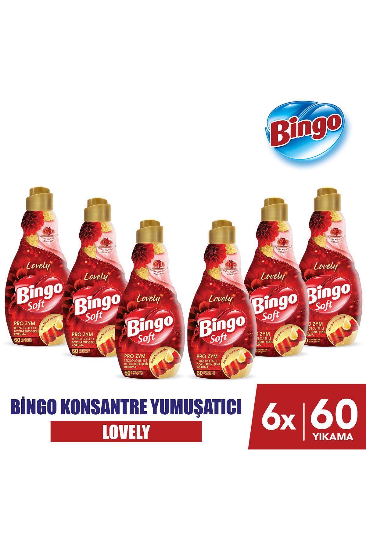 Bingo Soft Konsantre Çamaşır Yumuşatıcısı Lovely 1440 ml X 6 Adet