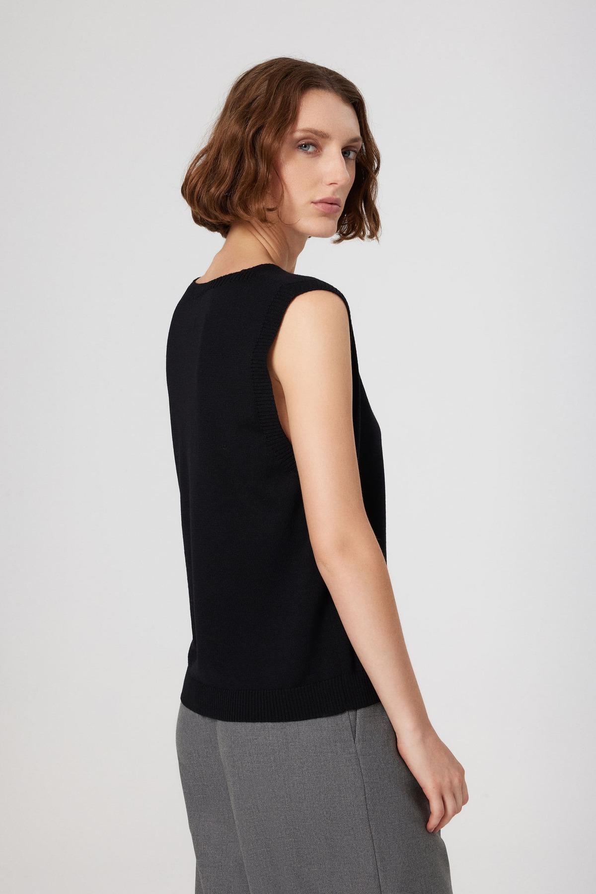 Mısırlı-V-Neck Black Knitwear Women's Sweater 4