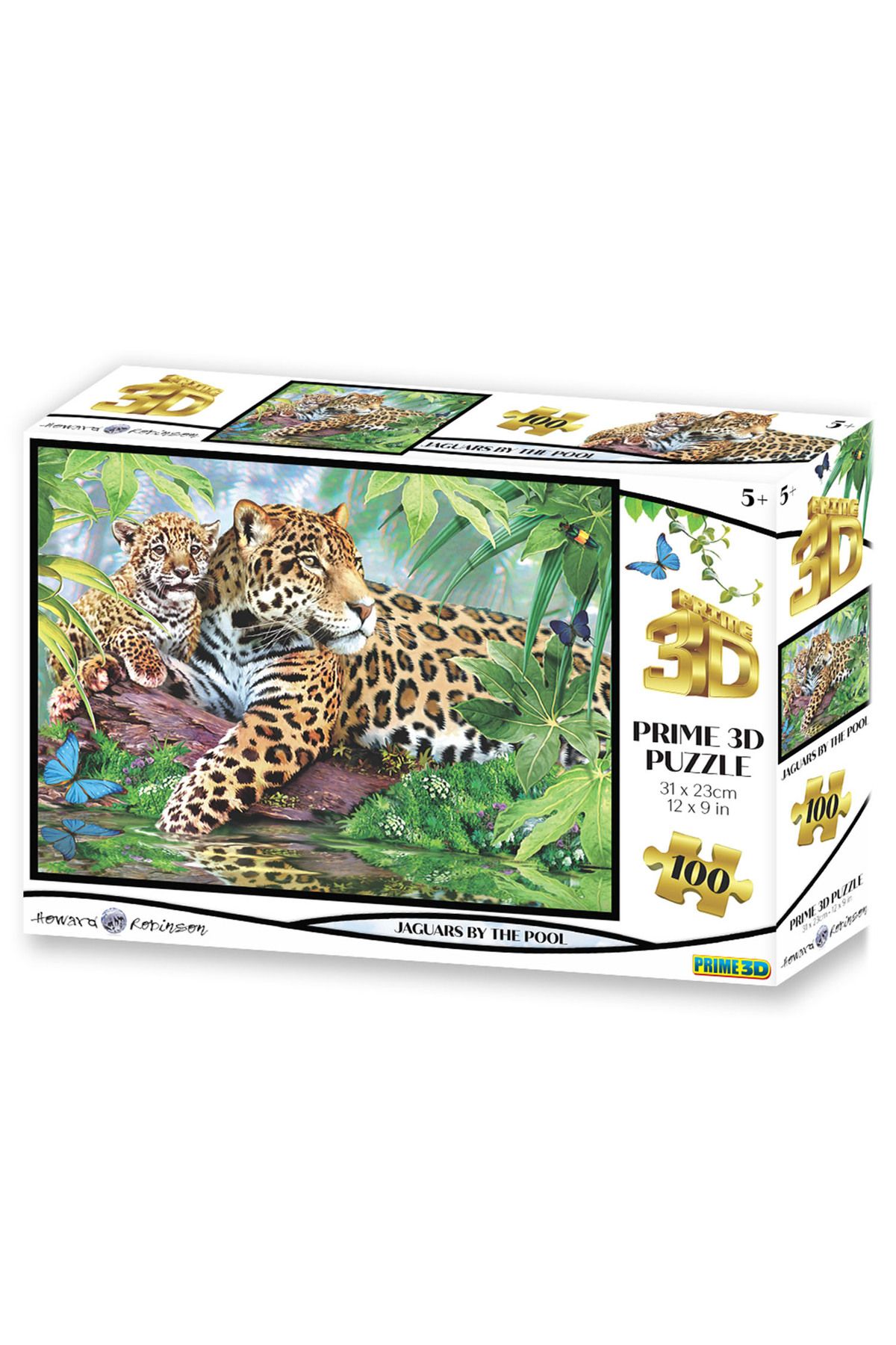 Prime 3D - Jaguar ve Yavrusu 63 Parça Puzzle 10527