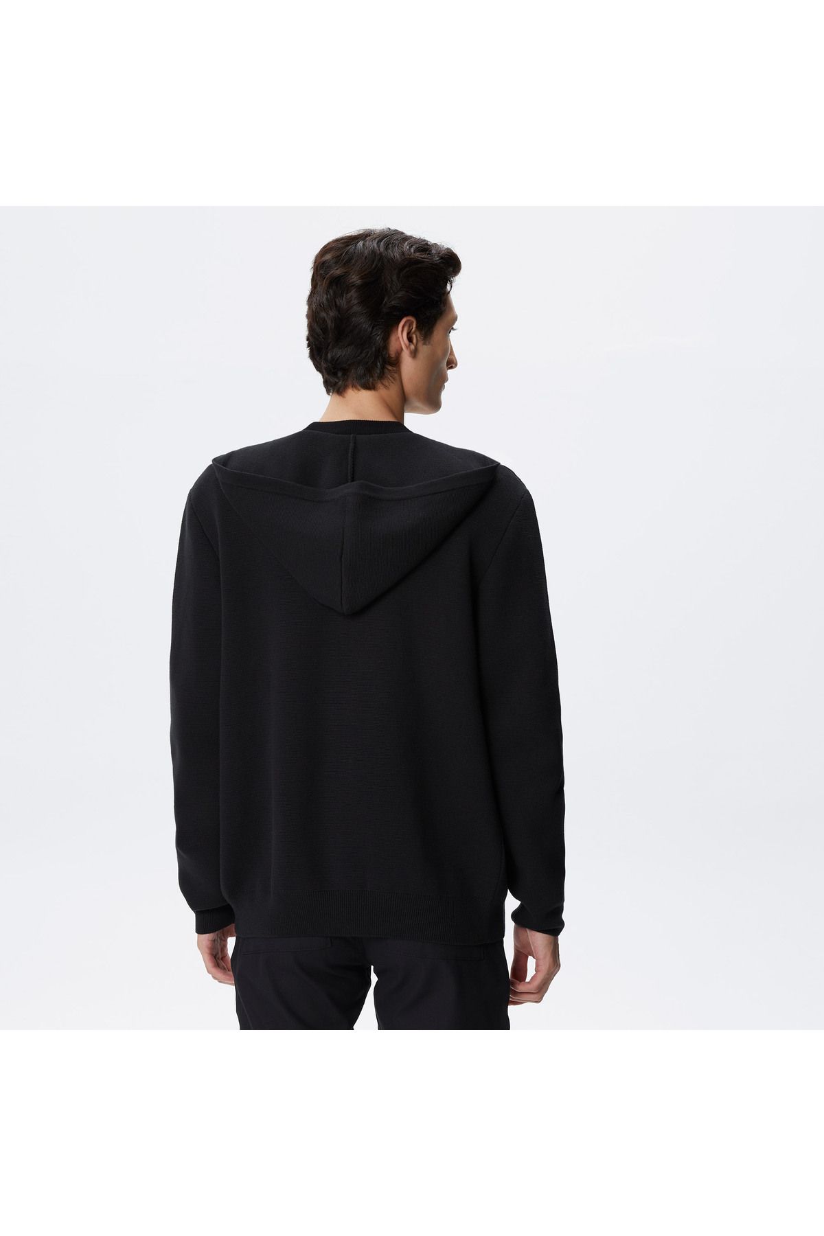 پلیور مشکی مردانه سیاه آستین بلند با الگوی مرتب Lacoste