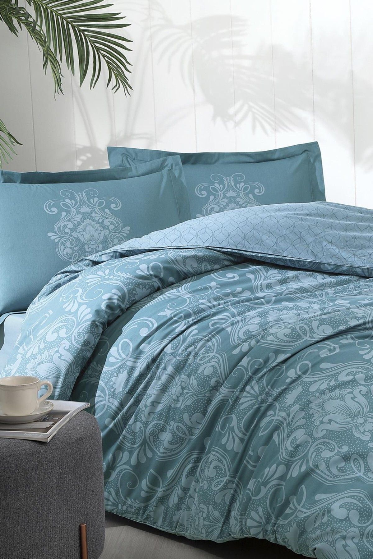 FAVORA-Özdilek Antico Double Ranforce Duvet Set - Petrol 1