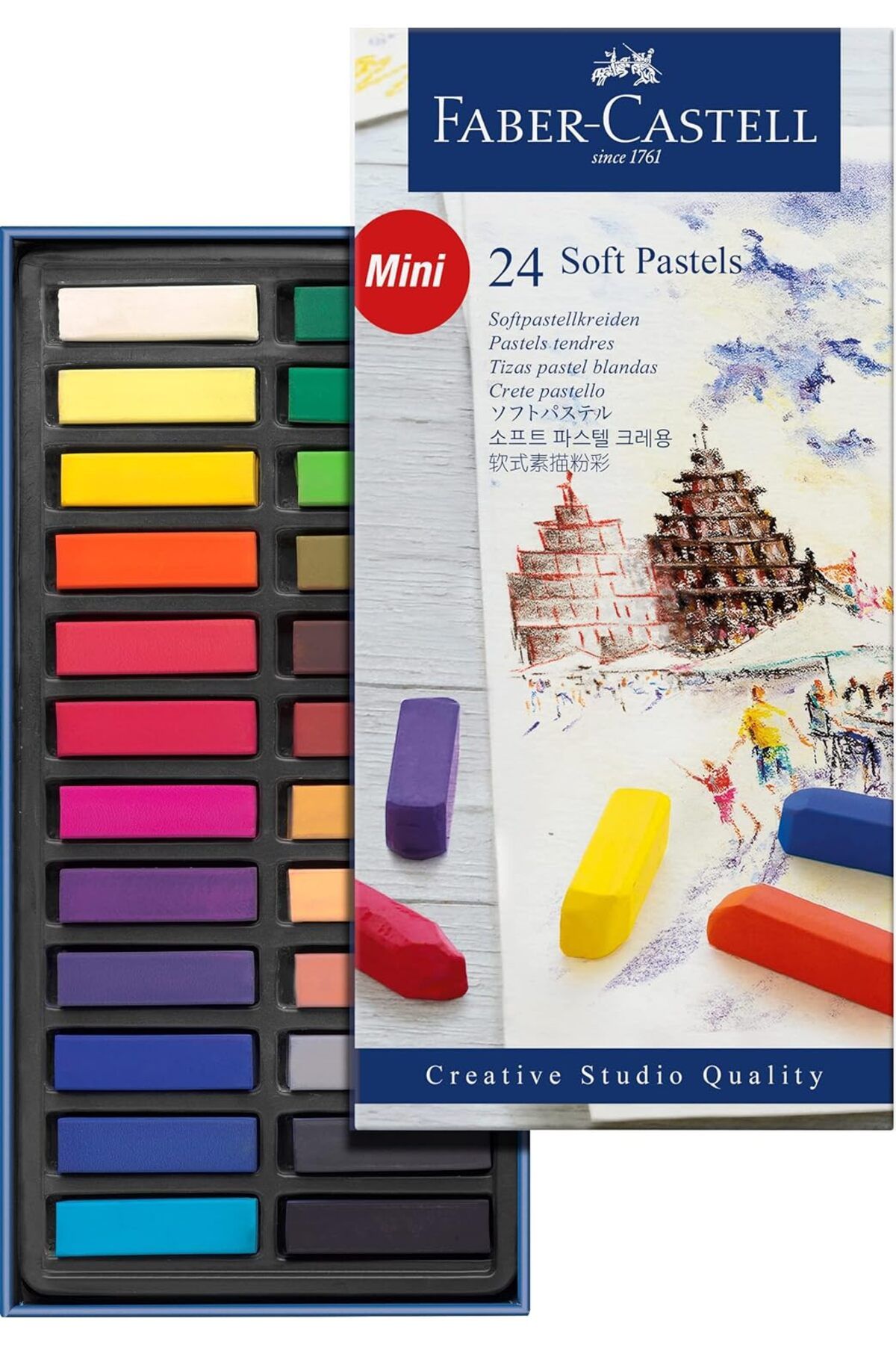 STOREMAX efshopx Creative Studio Mini Toz Pastel Boya (Soft) Yarım Boy Yeni, 24 Renk New Desing 1002192